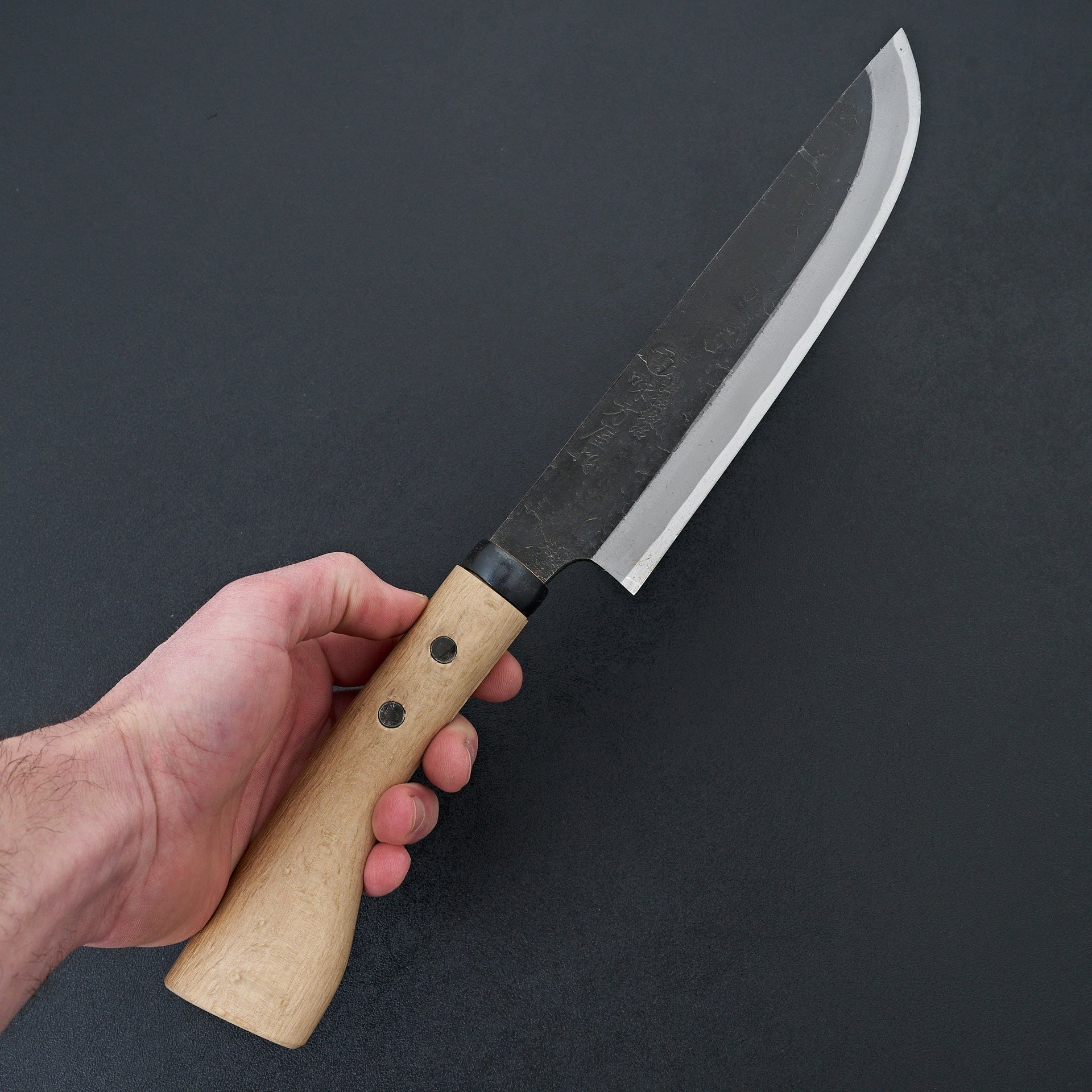 Ajikataya Kengata Hatchet 210mm Oak Handle (Single Bevel)-Knife-Hitohira-Carbon Knife Co