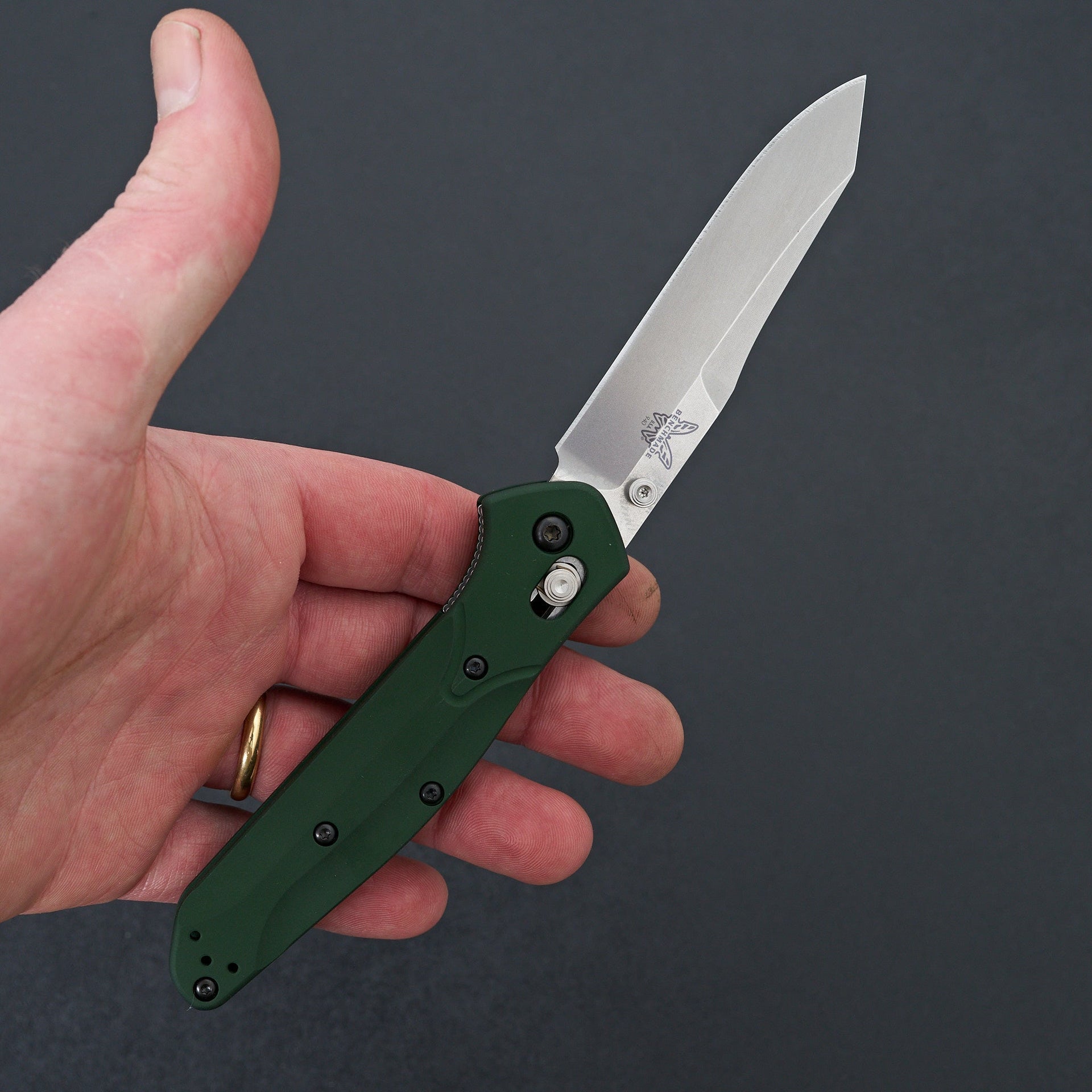 Benchmade 940 Osborne Green Aluminum-Knife-Benchmade-Carbon Knife Co