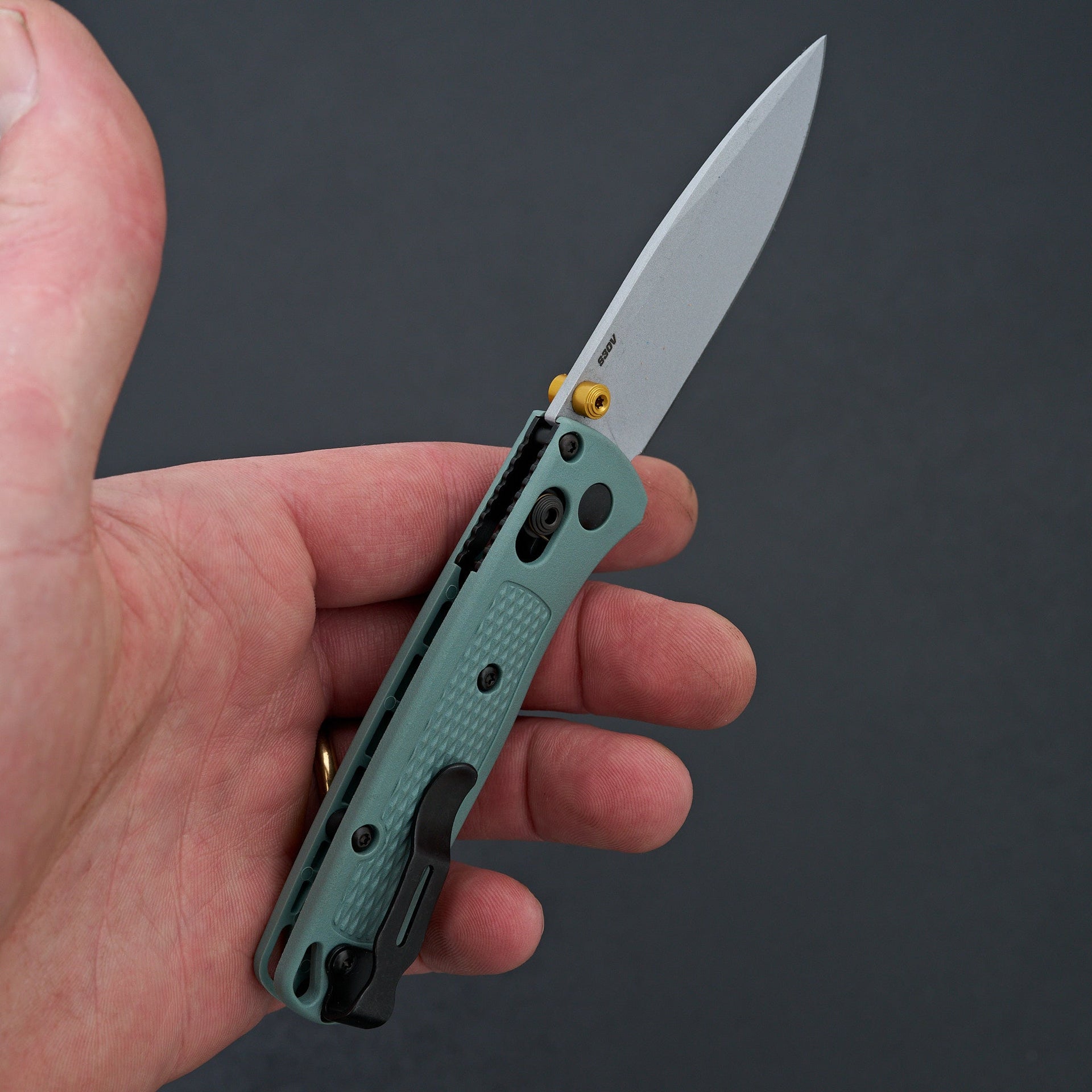 Benchmade Mini Bugout Sage Green Grivory-Knife-Benchmade-Carbon Knife Co