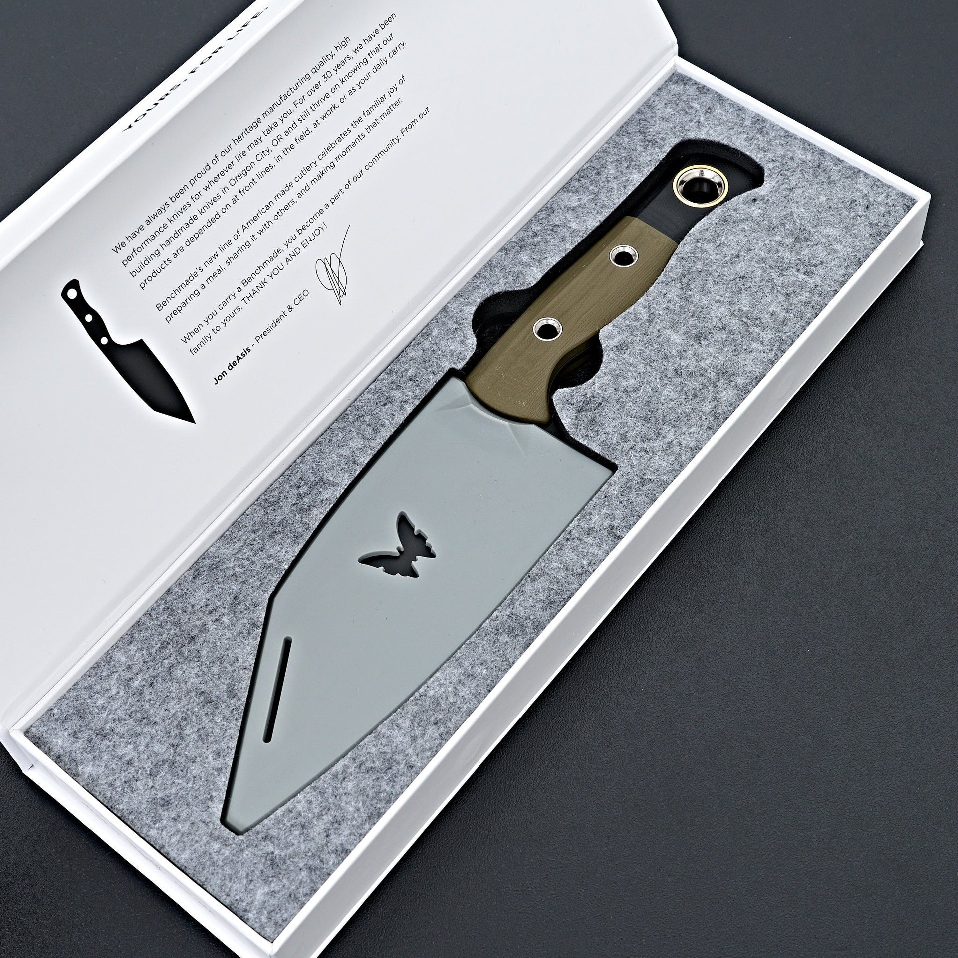 Benchmade Station Kitchen Knife OD Green & Black G-10-Knife-Benchmade-Carbon Knife Co