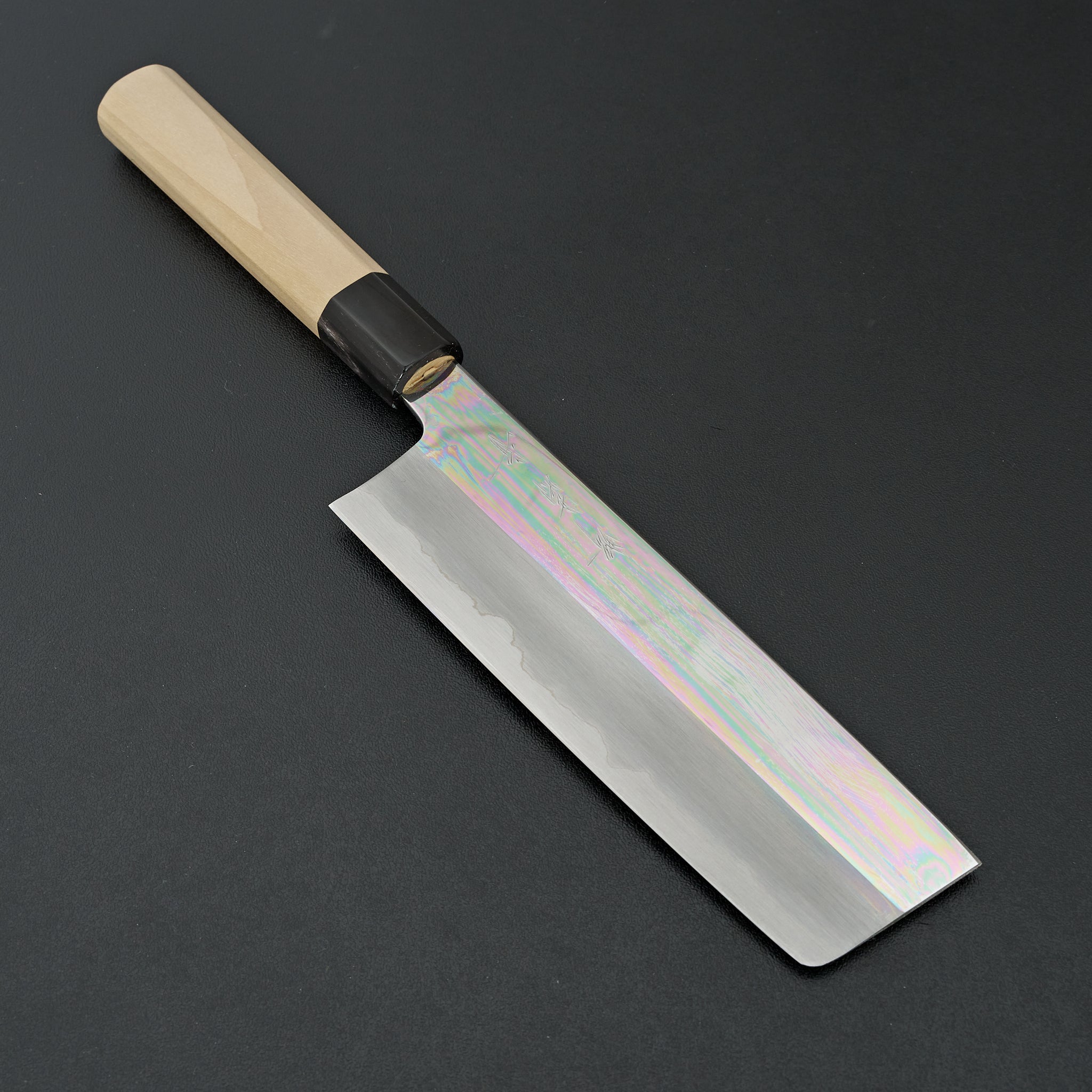 Sakai Kikumori Nakagawa White 1 Stainless Clad Mirror Nakiri 180mm