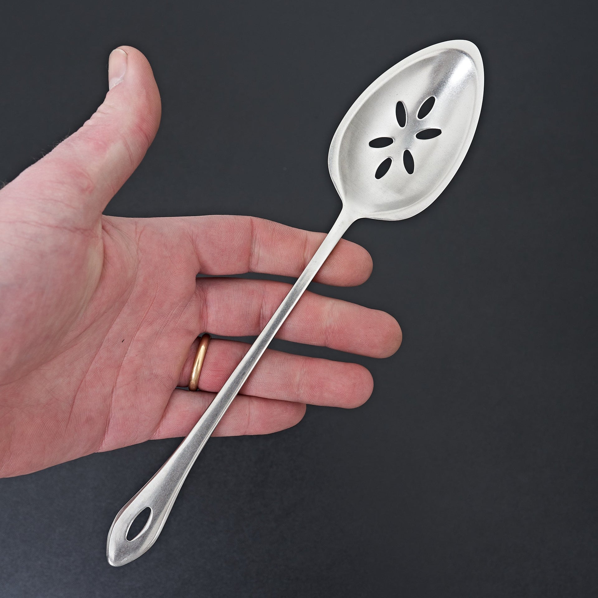 Gestura 00 Slotted Silver Spoon-Cooking Tool-Gestura-Carbon Knife Co