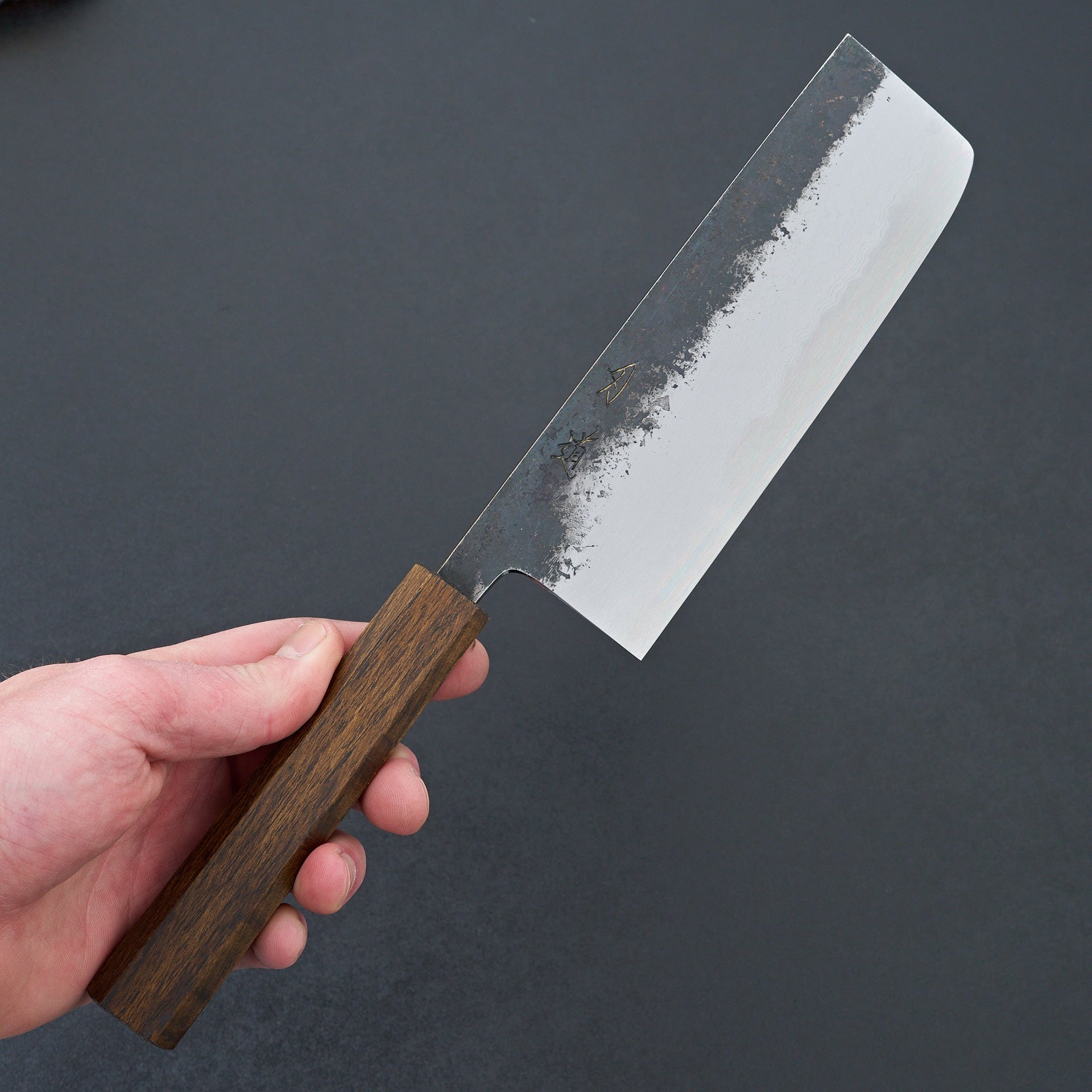 HADO Sumi Blue #1 Damascus Nakiri 165mm-Knife-Hado-Carbon Knife Co