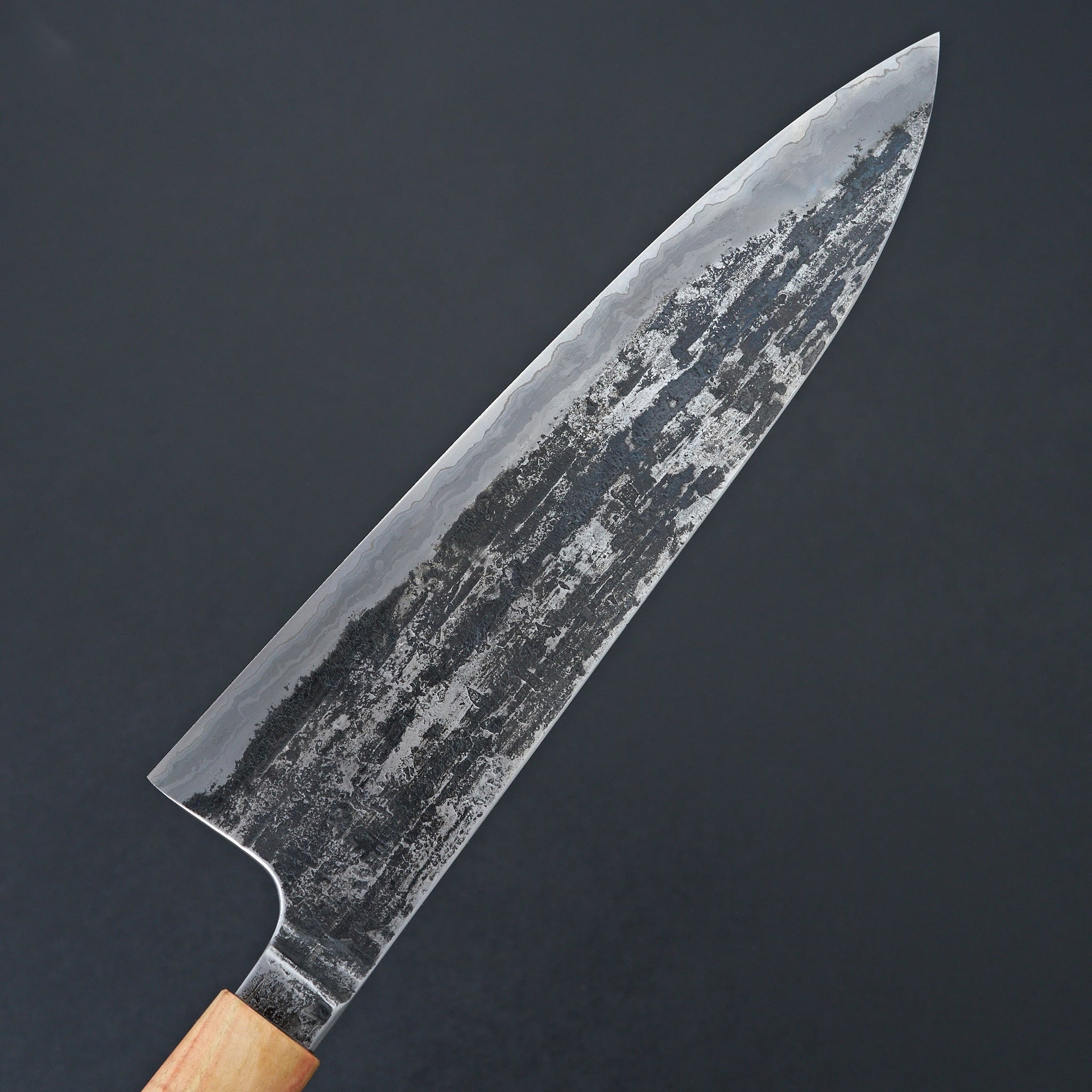 Halcyon Forge 26c3 Wrought Iron Gyuto 222mm Flame Box Elder-Knife-Halcyon Forge-Carbon Knife Co