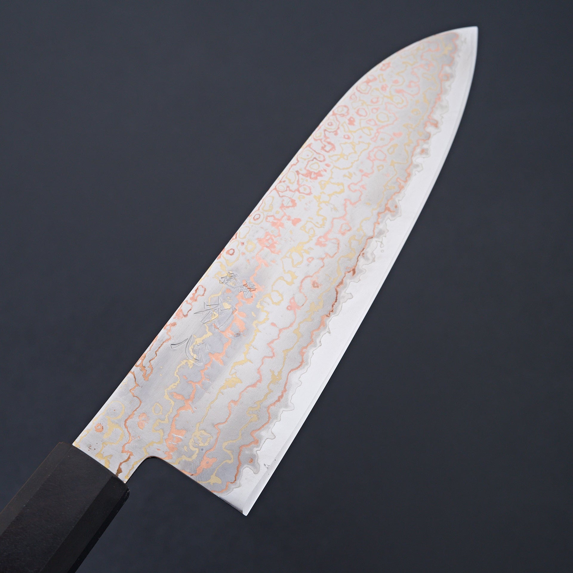 Hatsukokoro Hayabusa Blue 2 Rainbow Damascus Santoku 180mm-Knife-Hatsukokoro-Carbon Knife Co
