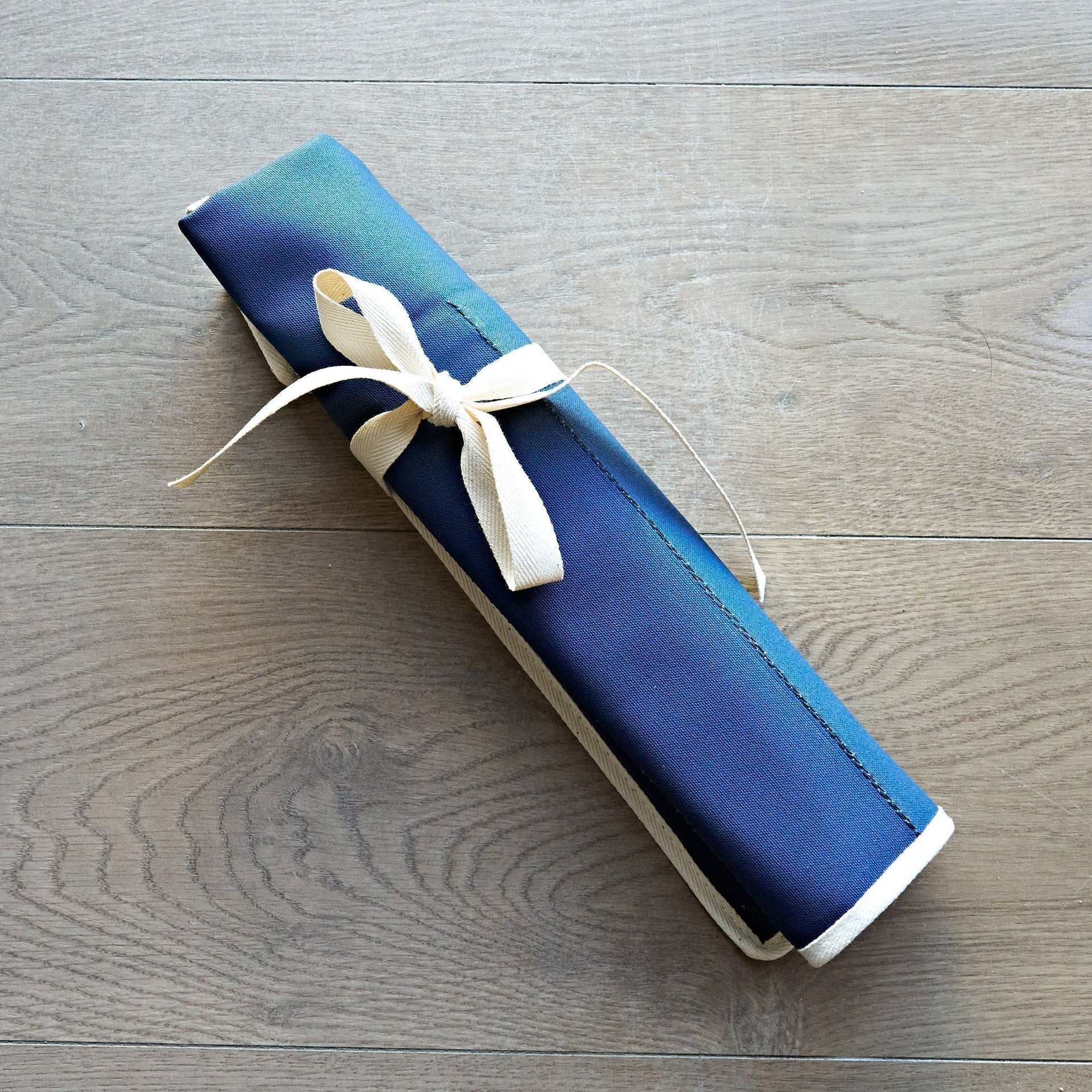 Hitohira 4 Pockets Canvas Knife Roll Navy-Knife Accessories-Hitohira-Carbon Knife Co