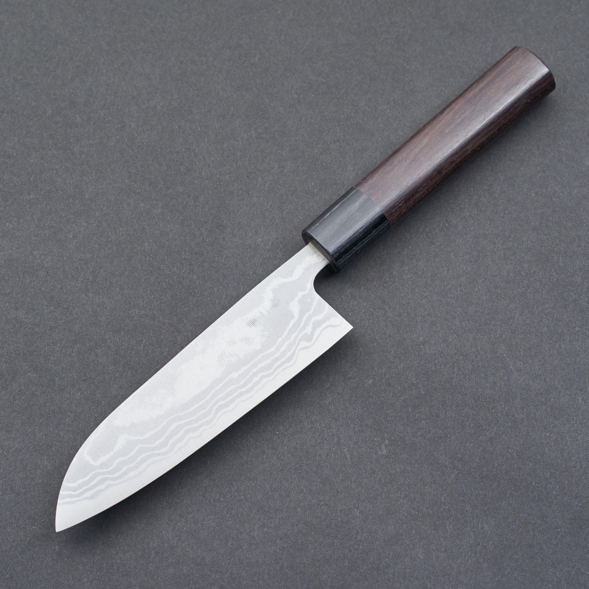 Hitohira GR Blue #2 Damascus Santoku 135mm-Knife-Hitohira-Carbon Knife Co