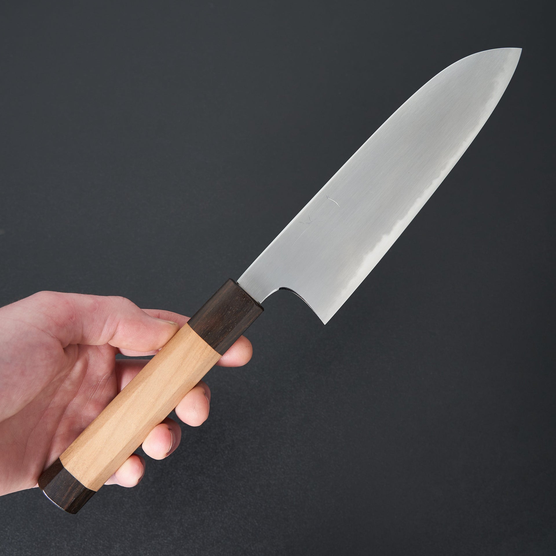 Hitohira Gorobei Rikichi Blue #2 Kasumi Santoku Cherry Wood Handle-Knife-Hitohira-Carbon Knife Co