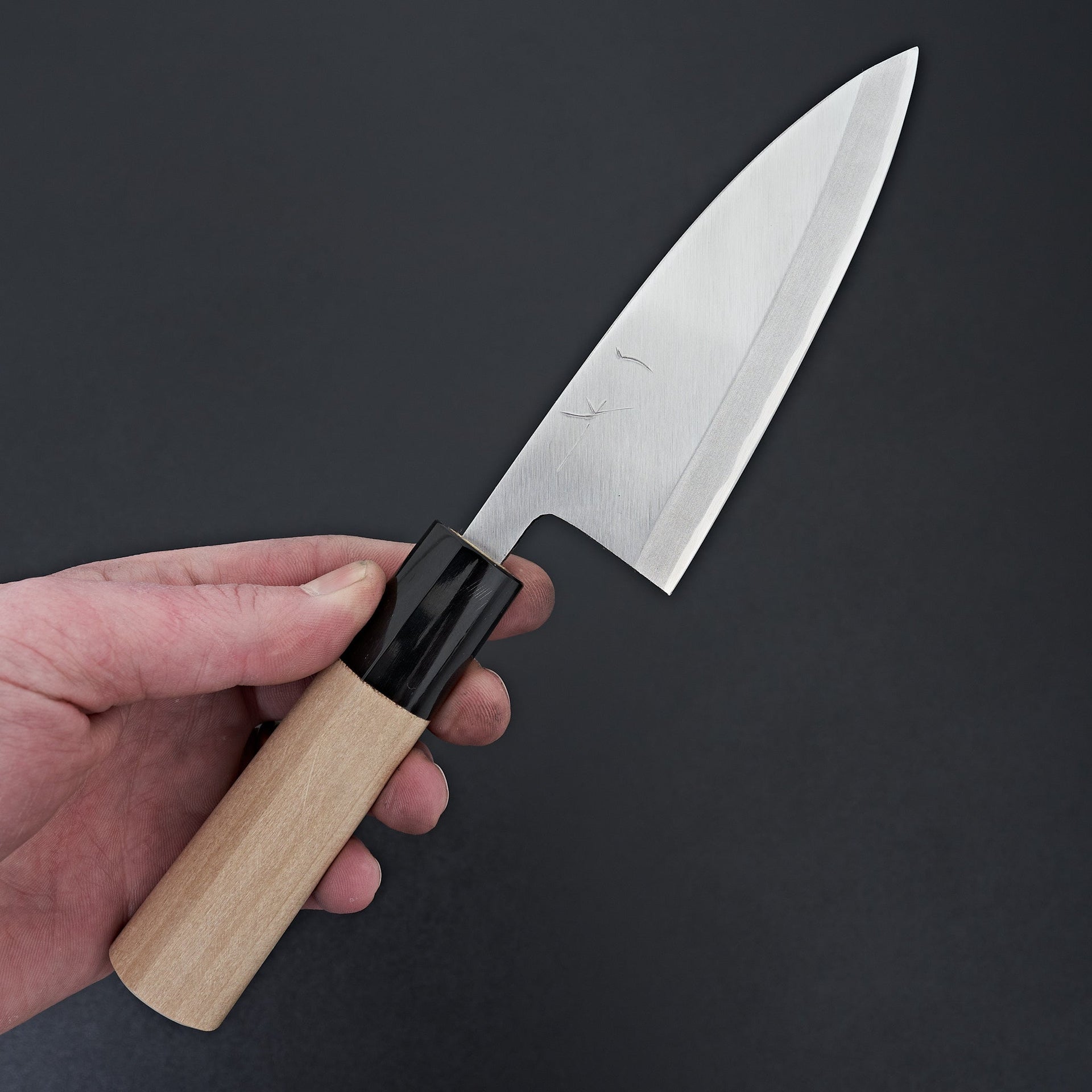 Hitohira Gorobei White #3 Deba 120mm Ho Wood Handle (D-Shape)-Knife-Hitohira-Carbon Knife Co