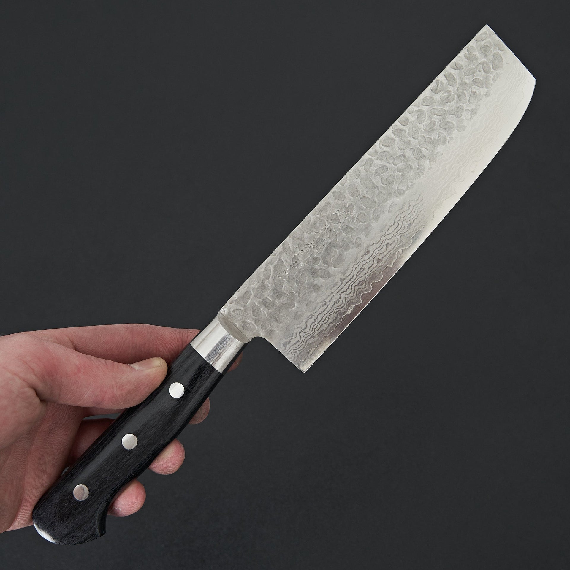 Hitohira Imojiya ST Tsuchime Damascus Nakiri Pakka Handle (Yo)-Hitohira-Carbon Knife Co