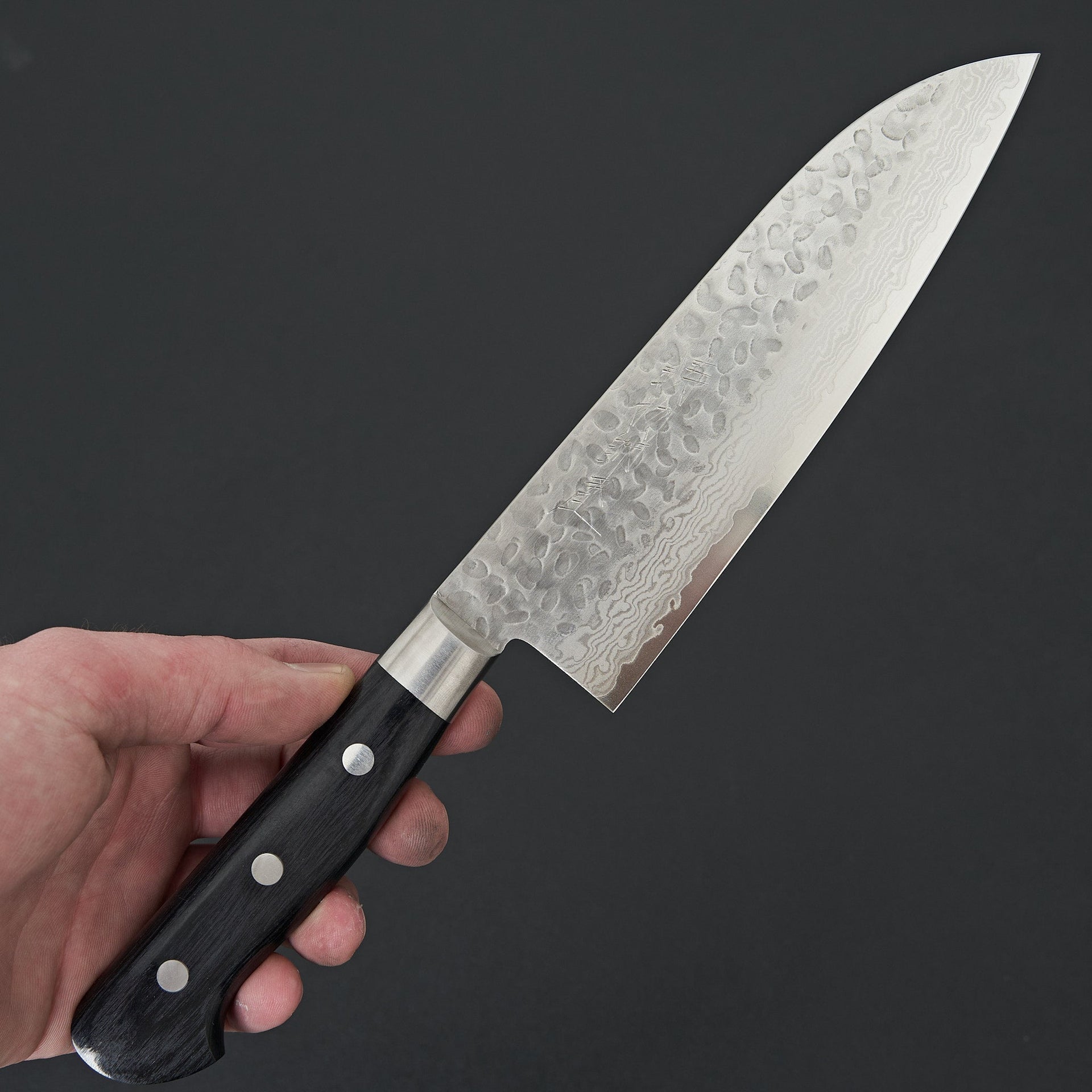 Hitohira Imojiya ST Tsuchime Damascus Santoku Pakka Handle (Yo)-Hitohira-Carbon Knife Co