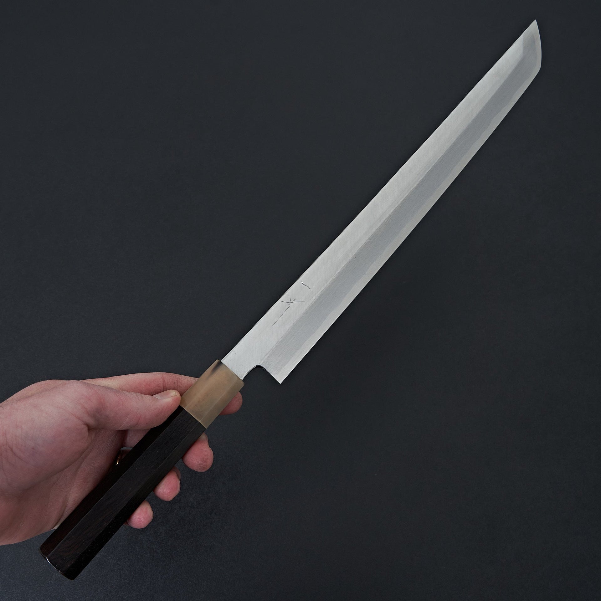 Hitohira Kikuchiyo Manzo Blue #2 Yanagi Sakimaru 300mm Ebony Handle (Saya)-Knife-Hitohira-Carbon Knife Co