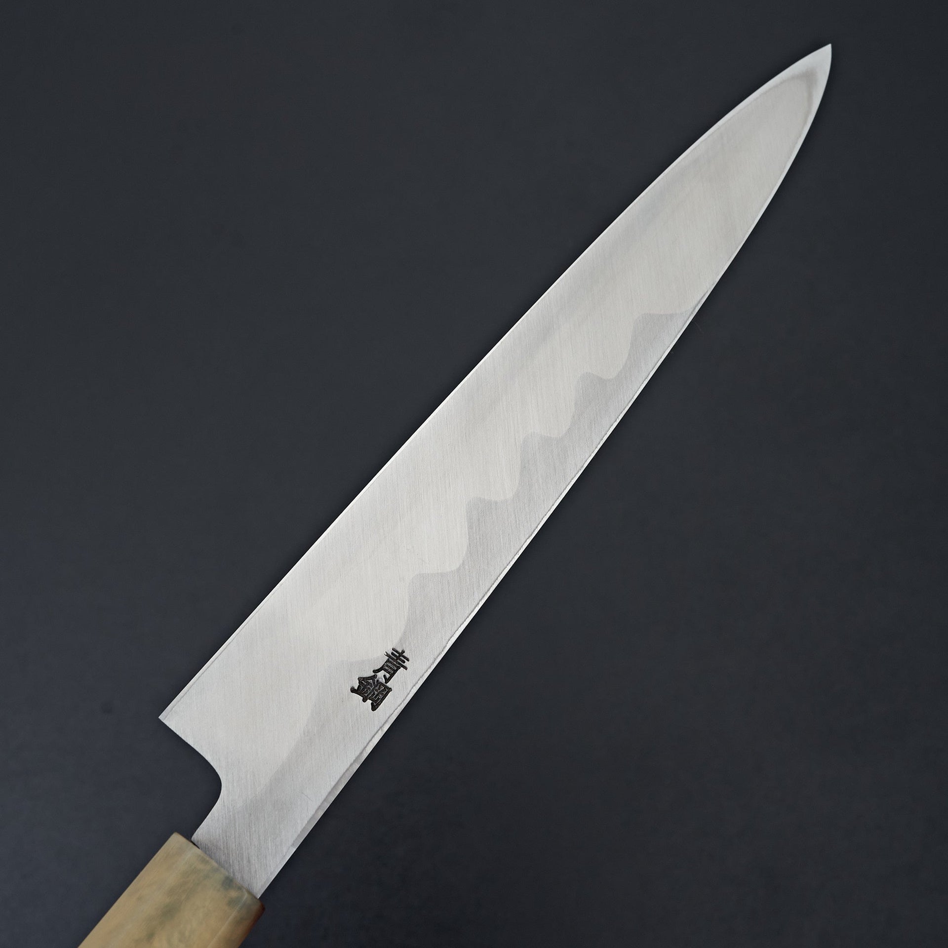 Hitohira Kikuchiyo Manzo Blue #2 Yanagiba 210mm Ebony Handle (Saya)-Knife-Hitohira-Carbon Knife Co