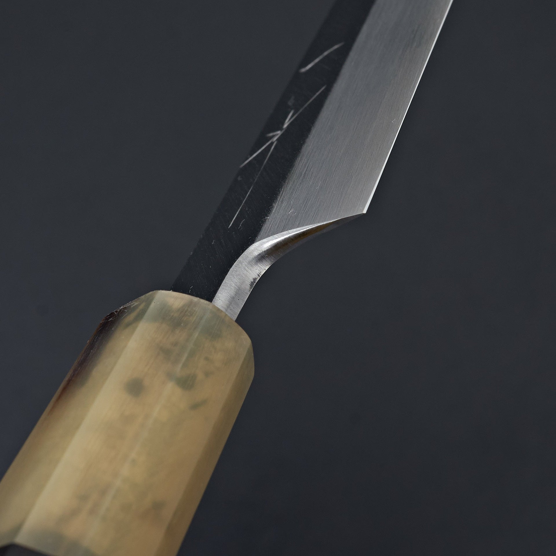 Hitohira Kikuchiyo Manzo Blue #2 Yanagiba 210mm Ebony Handle (Saya)-Knife-Hitohira-Carbon Knife Co