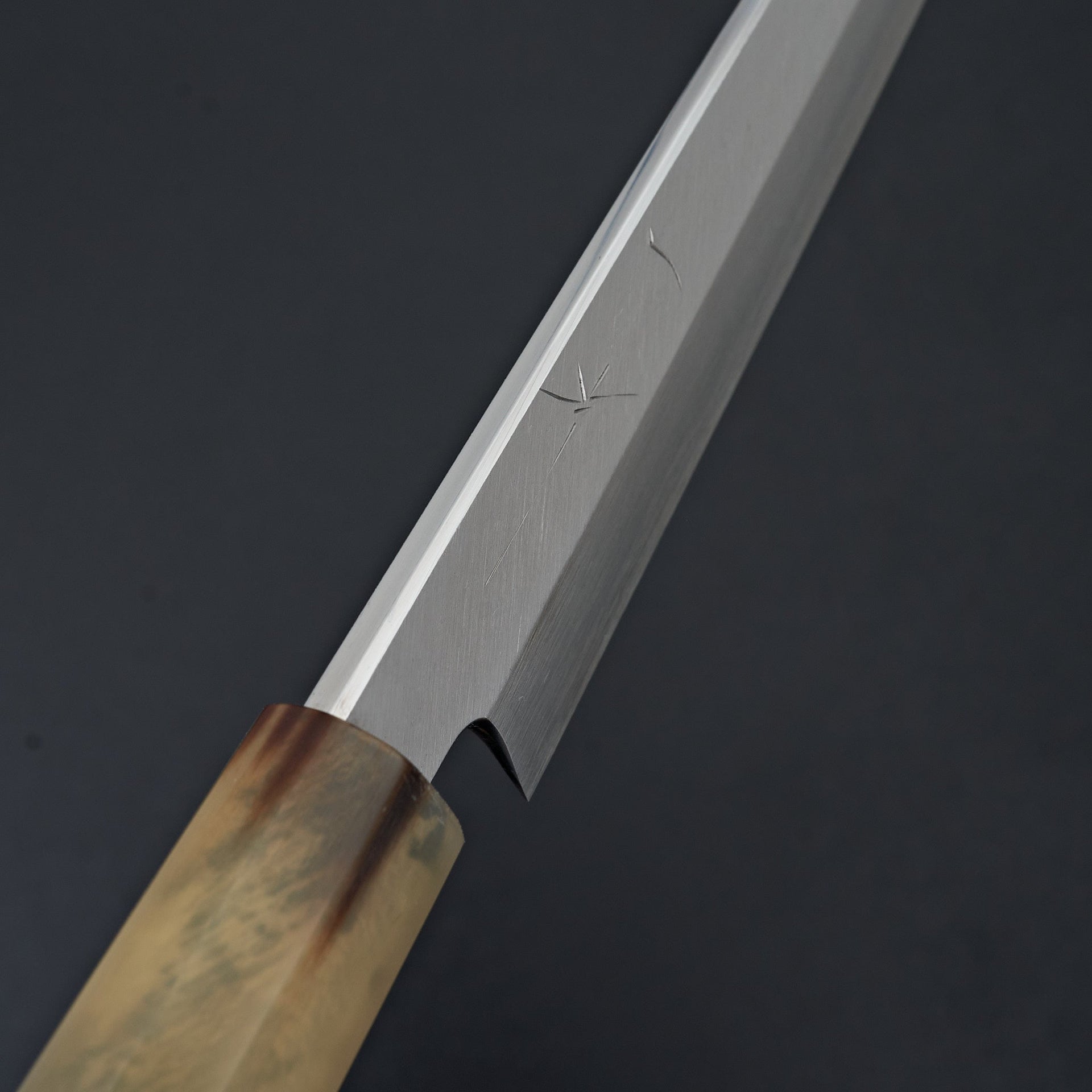 Hitohira Kikuchiyo Manzo Blue #2 Yanagiba 210mm Ebony Handle (Saya)-Knife-Hitohira-Carbon Knife Co