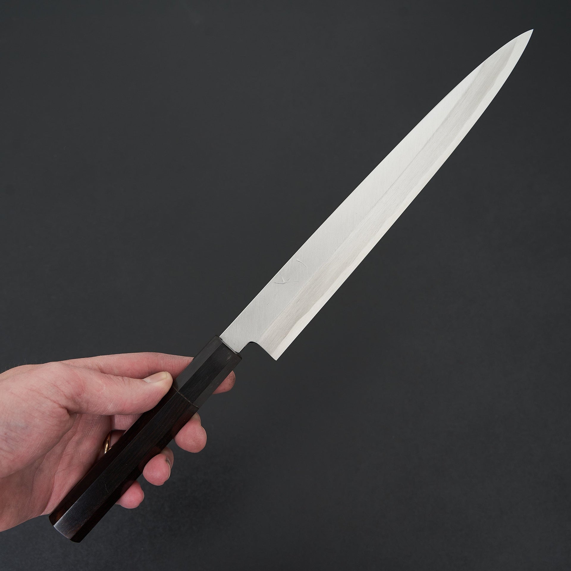 Hitohira Kikuchiyo Manzo Blue #2 Yanagiba 240mm Ebony Handle (Saya)-Knife-Hitohira-Carbon Knife Co