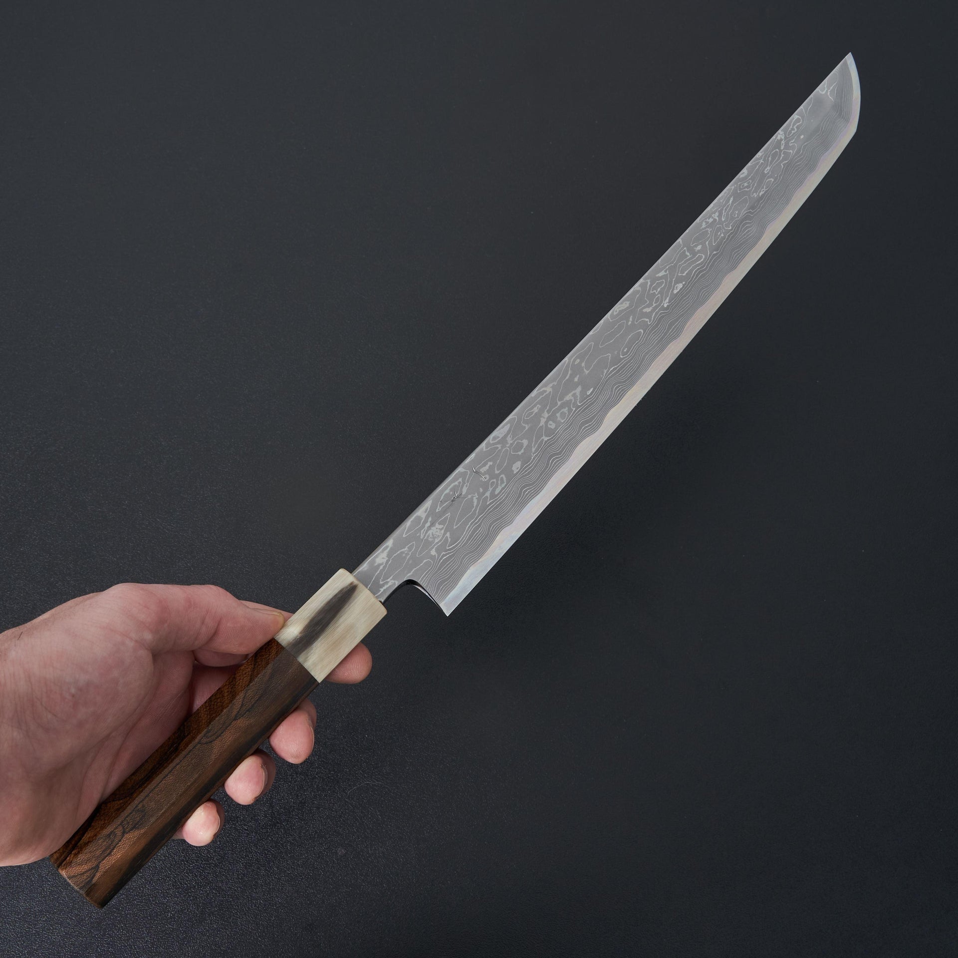 Hitohira Kikuchiyo Mosuke Kikko Blue #1 Yanagi Sakimaru 300mm Ziricote Handle (Saya)-Knife-Hitohira-Carbon Knife Co