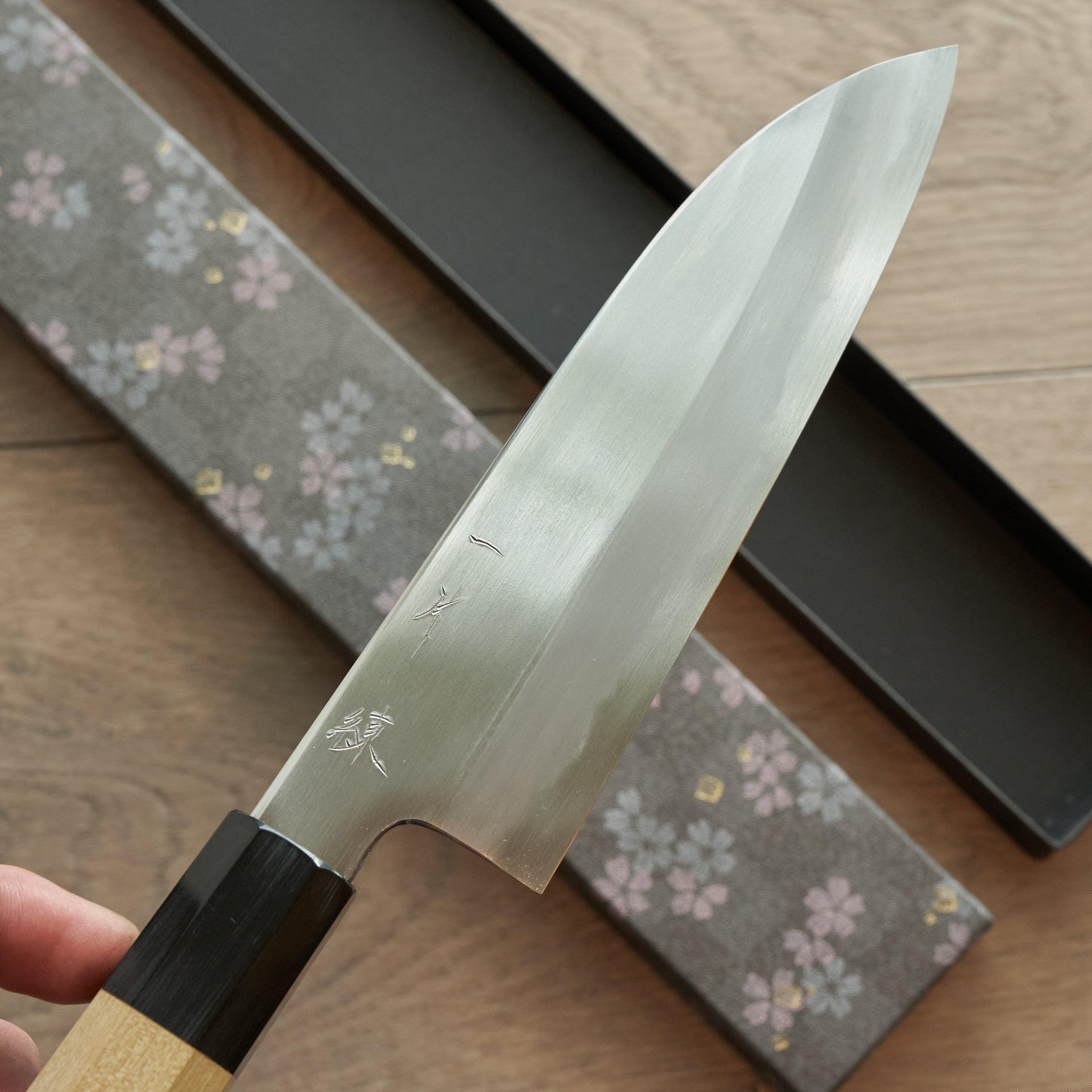 Hitohira Kikuchiyo Ren White #2 Santoku 180mm-Knife-Hitohira-Carbon Knife Co