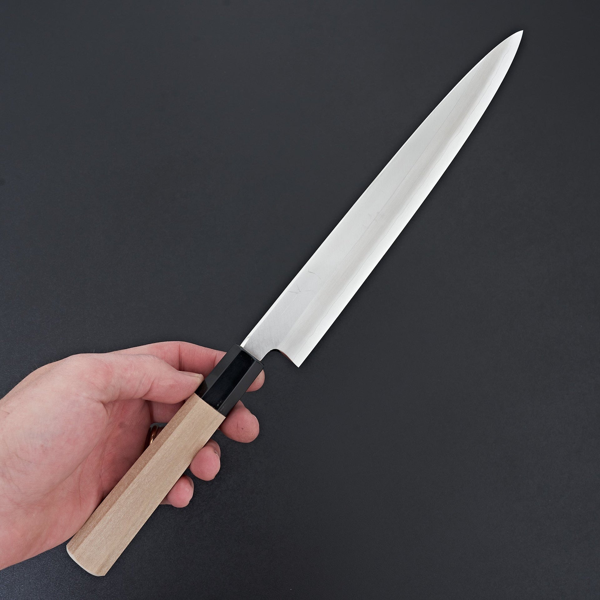 Hitohira Kikuchiyo Rikichi Silver #3 Yanagiba 240mm Ho Wood Handle (Saya)-Knife-Hitohira-Carbon Knife Co