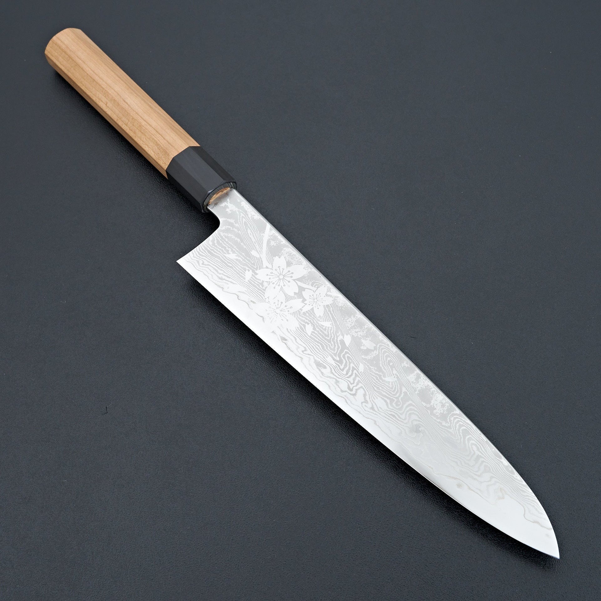 Hitohira Kikuchiyo Rou VG10 Sakura Damascus Gyuto 240mm Sakura Handle-Knife-Hitohira-Carbon Knife Co