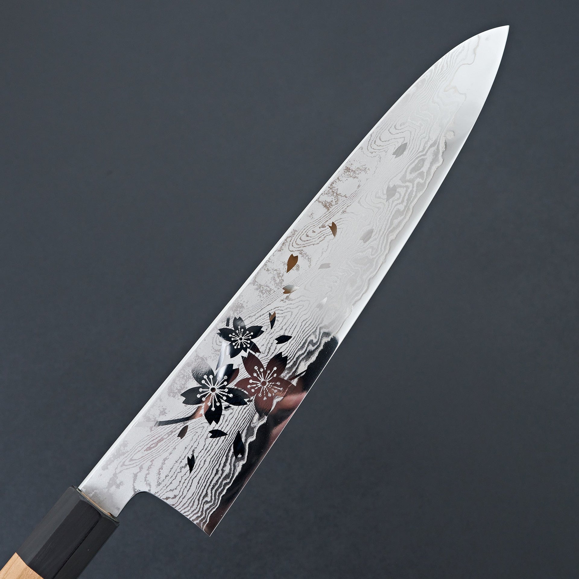 Hitohira Kikuchiyo Rou VG10 Sakura Damascus Gyuto 240mm Sakura Handle-Knife-Hitohira-Carbon Knife Co