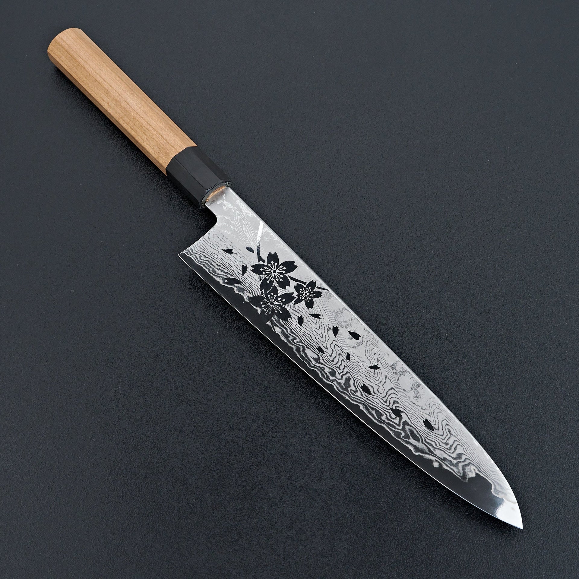 Hitohira Kikuchiyo Rou VG10 Sakura Damascus Gyuto 240mm Sakura Handle-Knife-Hitohira-Carbon Knife Co