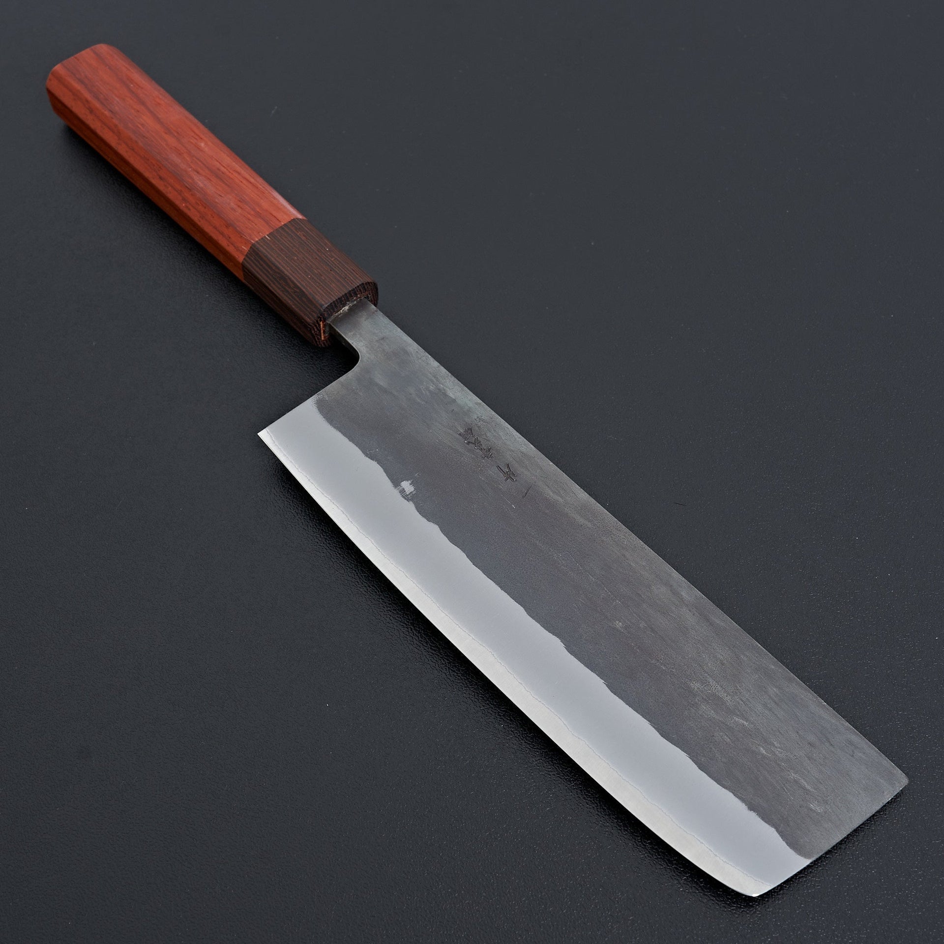 Hitohira TD Blue #2 Stainless Clad Kurouchi Nakiri 165mm Padauk Handle-Knife-Hitohira-Carbon Knife Co