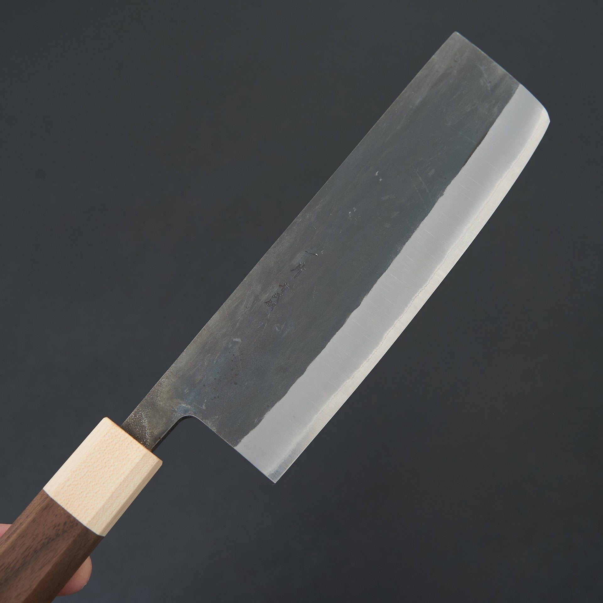 Hitohira TD Blue #2 Stainless Clad Kurouchi Nakiri 165mm Walnut Handle-Knife-Hitohira-Carbon Knife Co