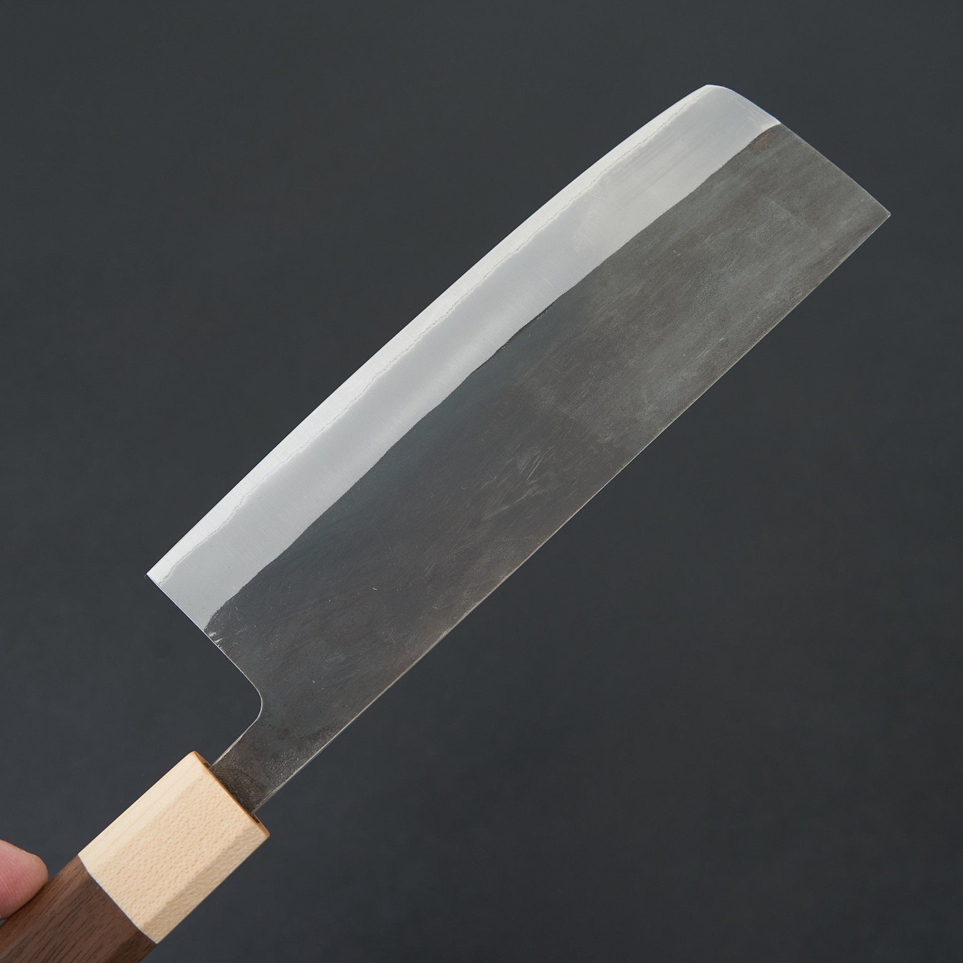 Hitohira TD Blue #2 Stainless Clad Kurouchi Nakiri 165mm Walnut Handle-Knife-Hitohira-Carbon Knife Co