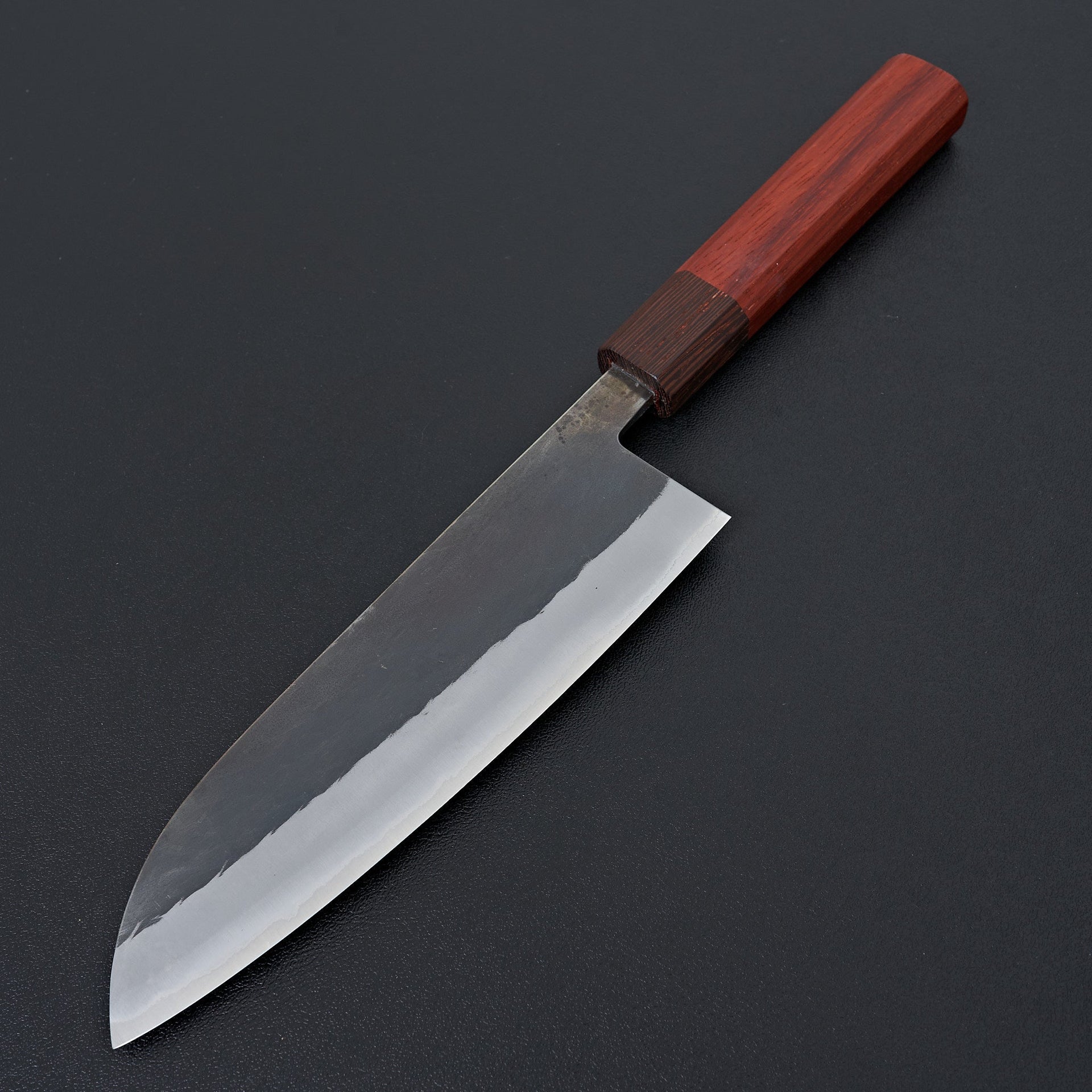 Hitohira TD Blue #2 Stainless Clad Kurouchi Santoku 165mm Padauk Handle-Knife-Hitohira-Carbon Knife Co