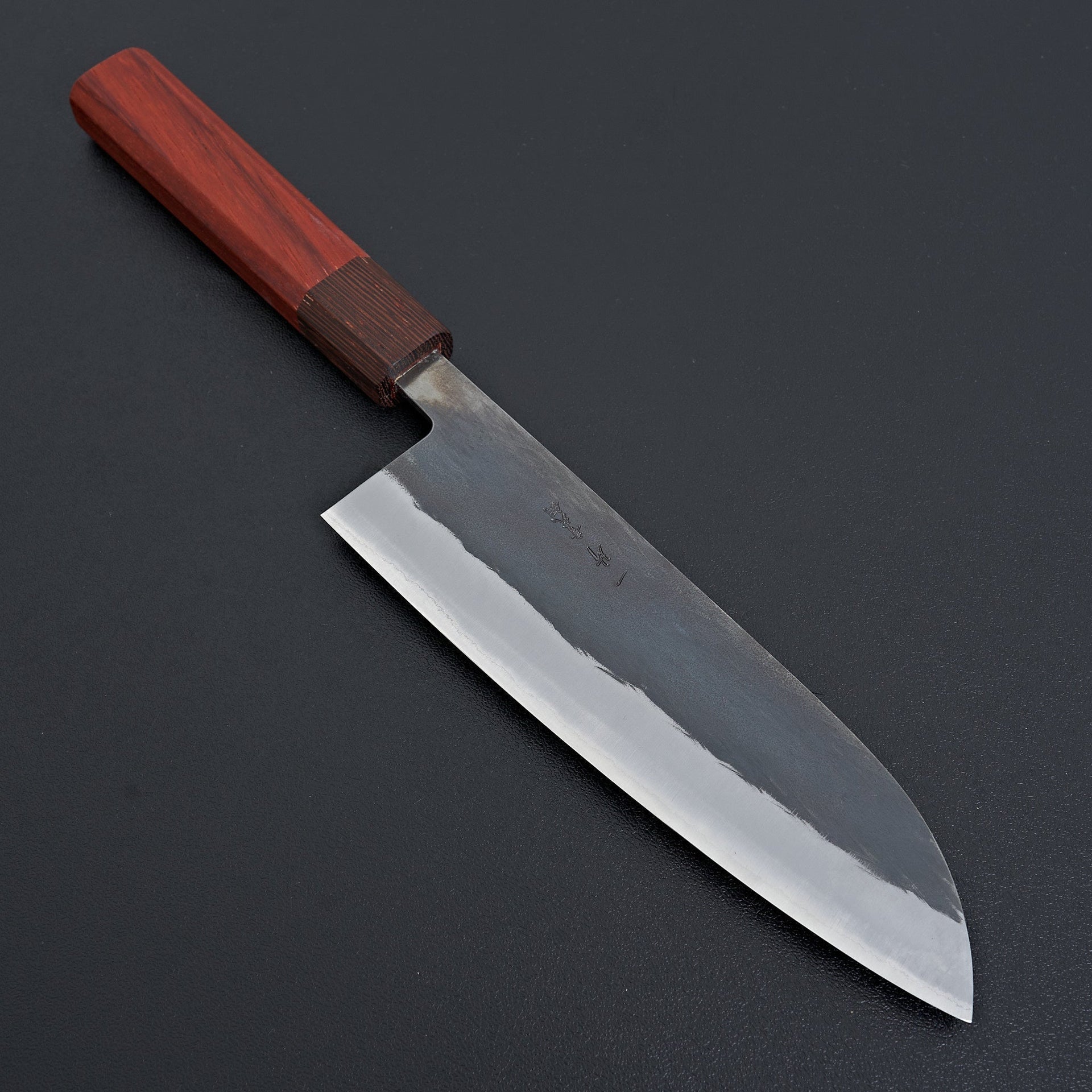 Hitohira TD Blue #2 Stainless Clad Kurouchi Santoku 165mm Padauk Handle-Knife-Hitohira-Carbon Knife Co