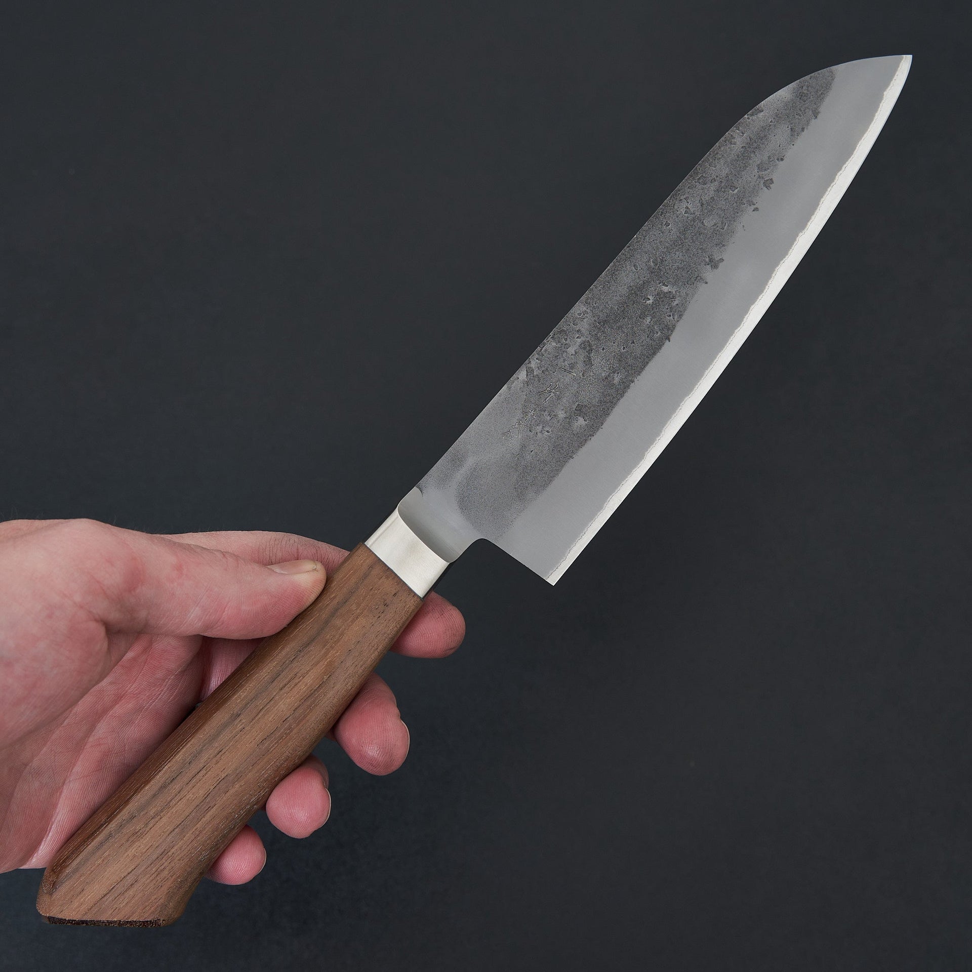 Hitohira TD Blue #2 Stainless Clad Nashiji Yo Santoku 170mm Walnut Handle-Knife-Hitohira-Carbon Knife Co