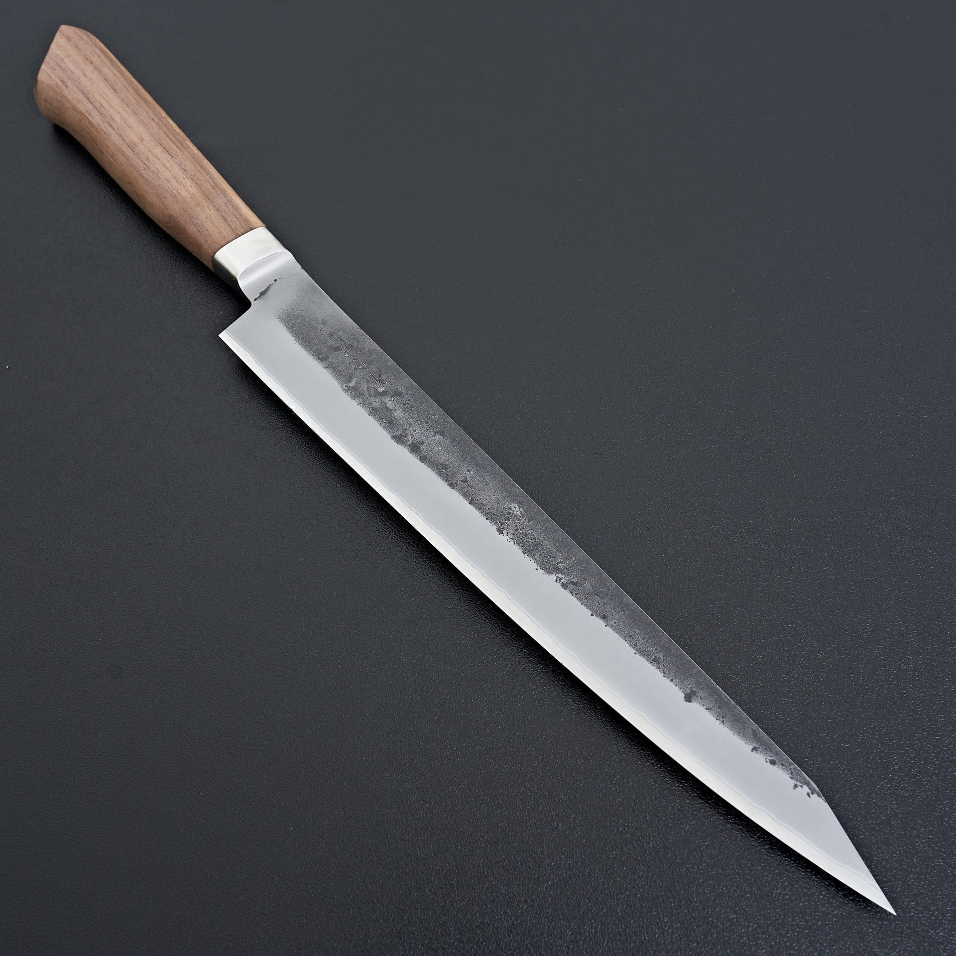 Hitohira TD Blue #2 Stainless Clad Nashiji Yo Sujihiki 240mm Walnut Handle-Knife-Hitohira-Carbon Knife Co