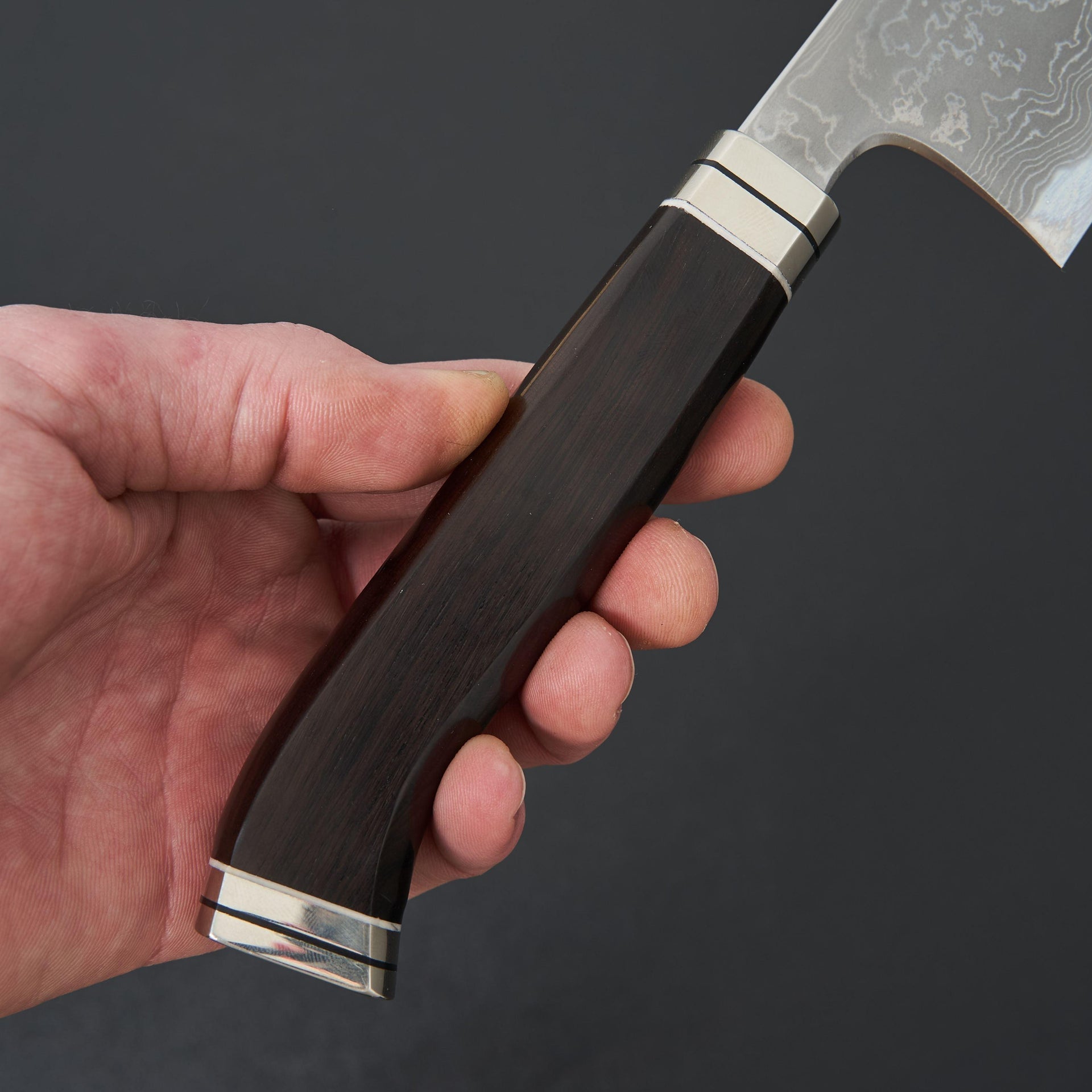 Hitohira Tanaka Kyuzo Blue #1 Damascus Gyuto 240mm Ebony Handle (Fusion Handle)-Knife-Hitohira-Carbon Knife Co