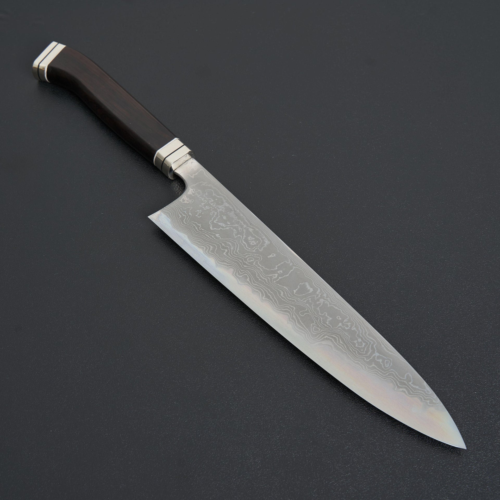 Hitohira Tanaka Kyuzo Blue #1 Damascus Gyuto 240mm Ebony Handle (Fusion Handle)-Knife-Hitohira-Carbon Knife Co