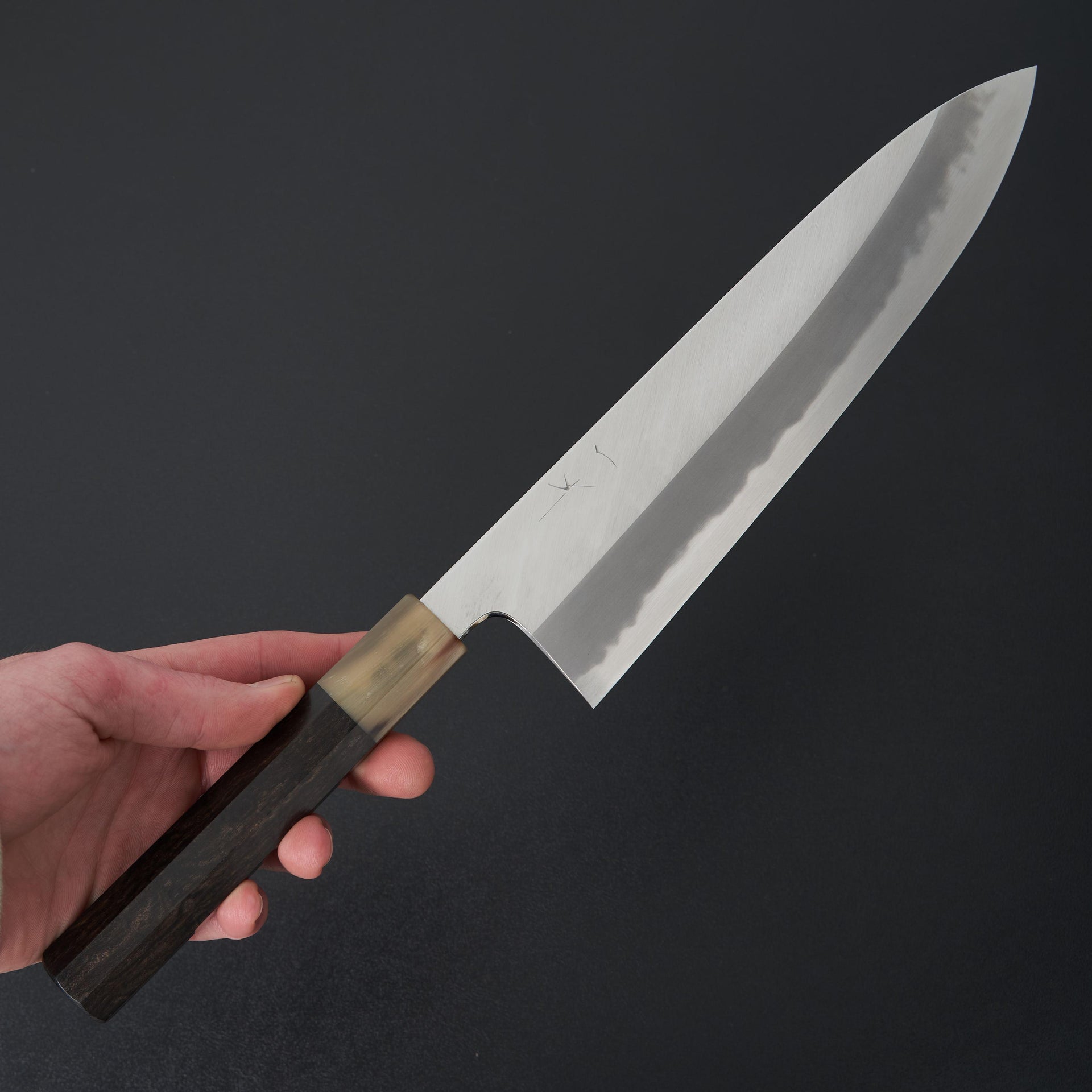 Hitohira Tanaka Kyuzo Blue #1 Migaki Gyuto 240mm Taihei Ebony Handle (Extra Height)-Hitohira-Carbon Knife Co