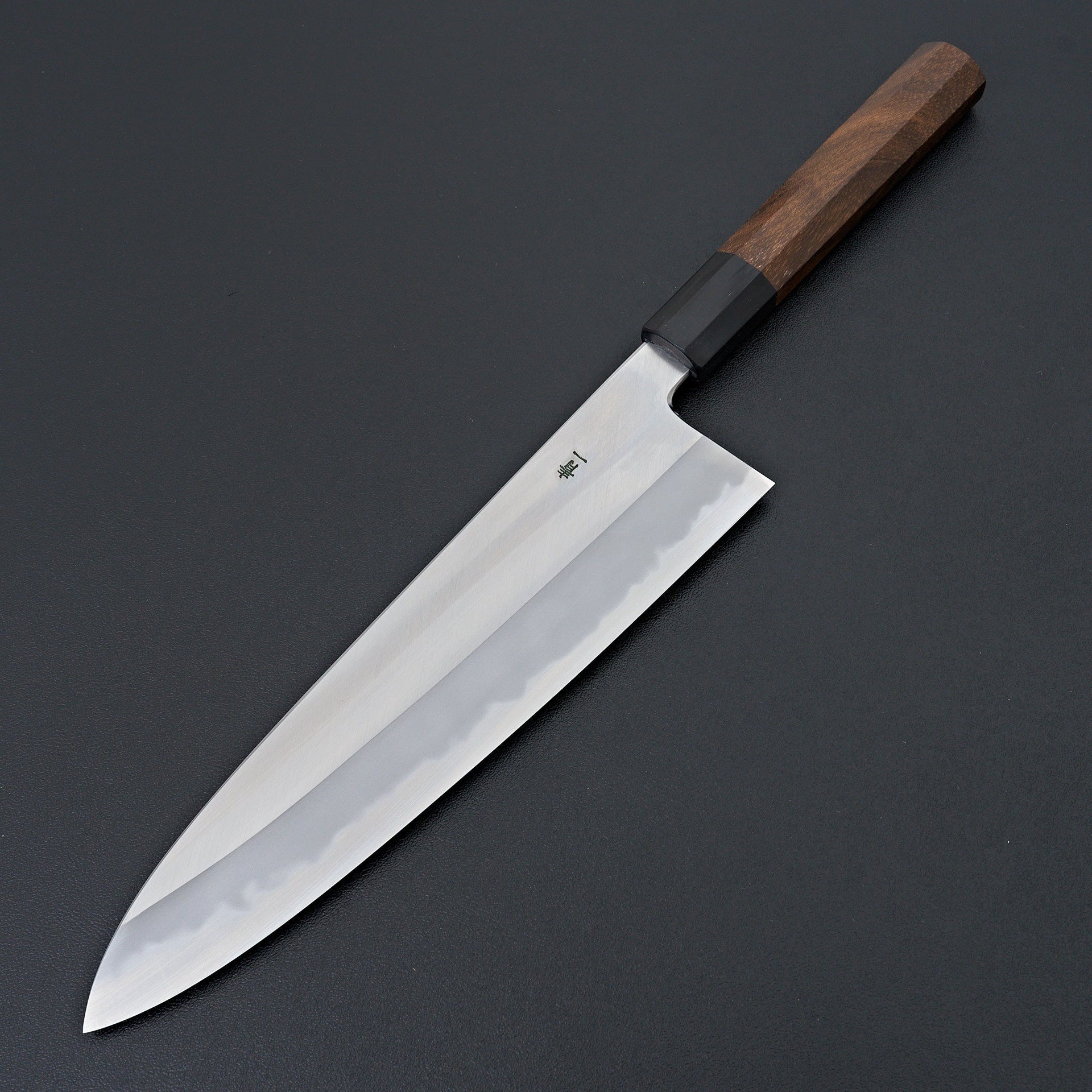 Hitohira Tanaka Kyuzo Blue #1 Migaki Gyuto 240mm Ziricote Handle (Extra Height)-Hitohira-Carbon Knife Co