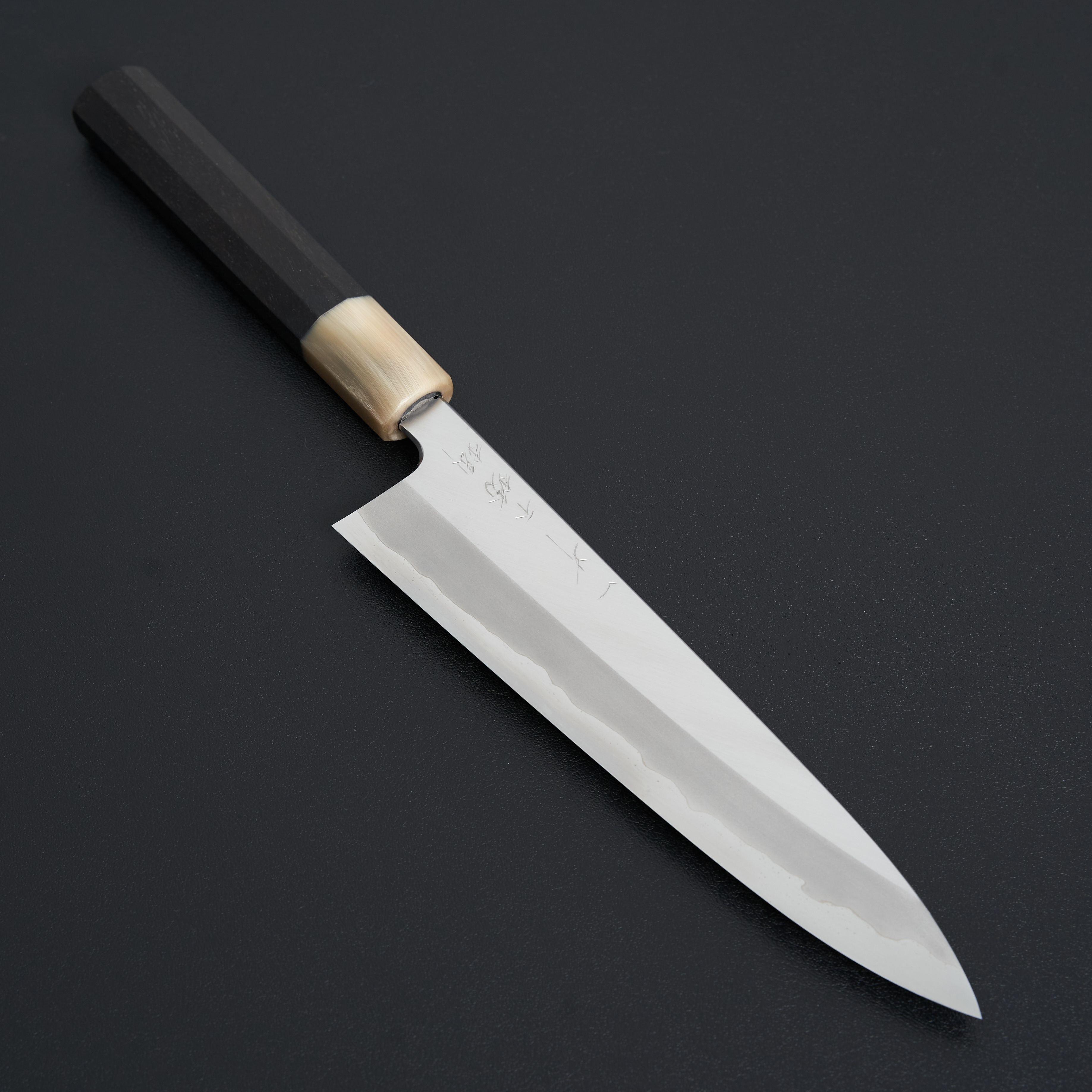 Hitohira Tanaka Kyuzo Blue #1 Stainless Clad Gyuto 210mm Taihei Ebony