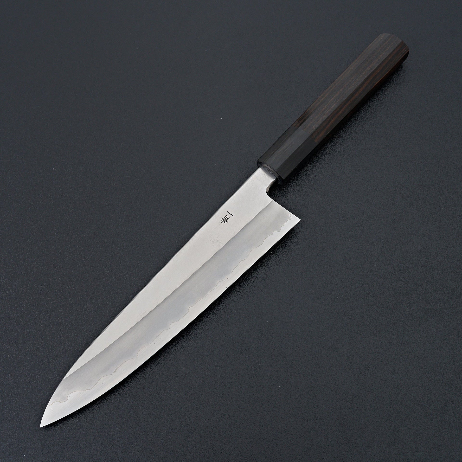 Hitohira Tanaka Kyuzo Blue #1 Stainless Clad Gyuto 210mm Taihei Makassar Ebony Handle-Knife-Hitohira-Carbon Knife Co