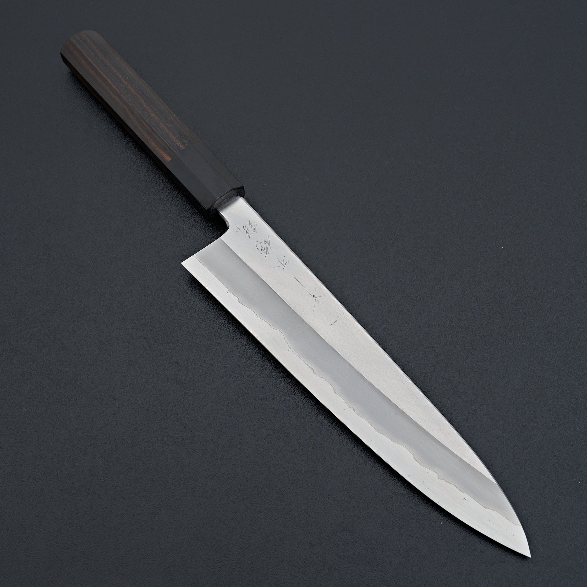 Hitohira Tanaka Kyuzo Blue #1 Stainless Clad Gyuto 210mm Taihei Makassar Ebony Handle-Knife-Hitohira-Carbon Knife Co