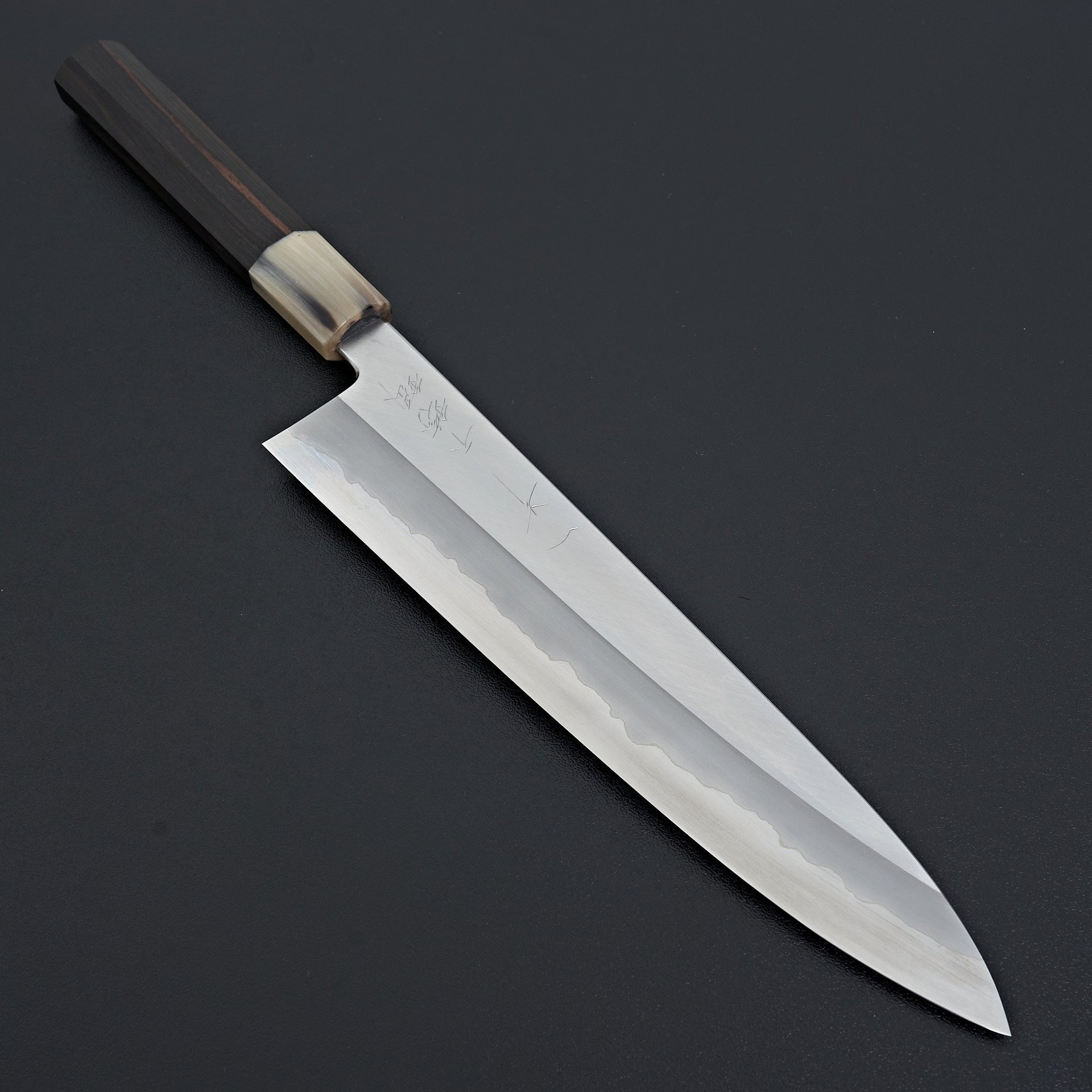 Hitohira Tanaka Kyuzo Blue #1 Stainless Clad Gyuto 240mm Taihei Makassar Ebony Handle-Knife-Hitohira-Carbon Knife Co