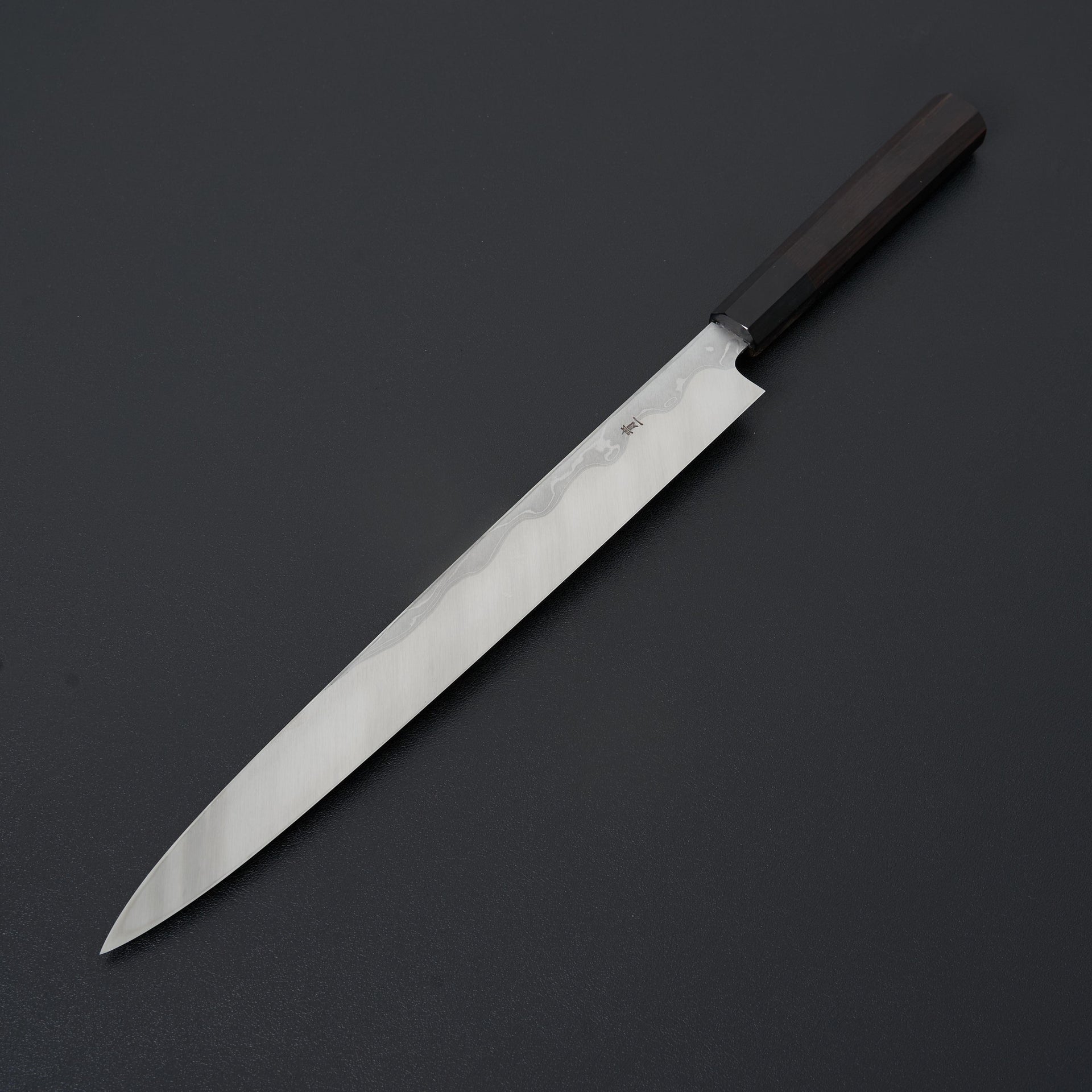 Hitohira Tanaka Manzo Blue #1 Damascus Yanagiba 300mm Ebony Handle (Saya)-Knife-Hitohira-Carbon Knife Co