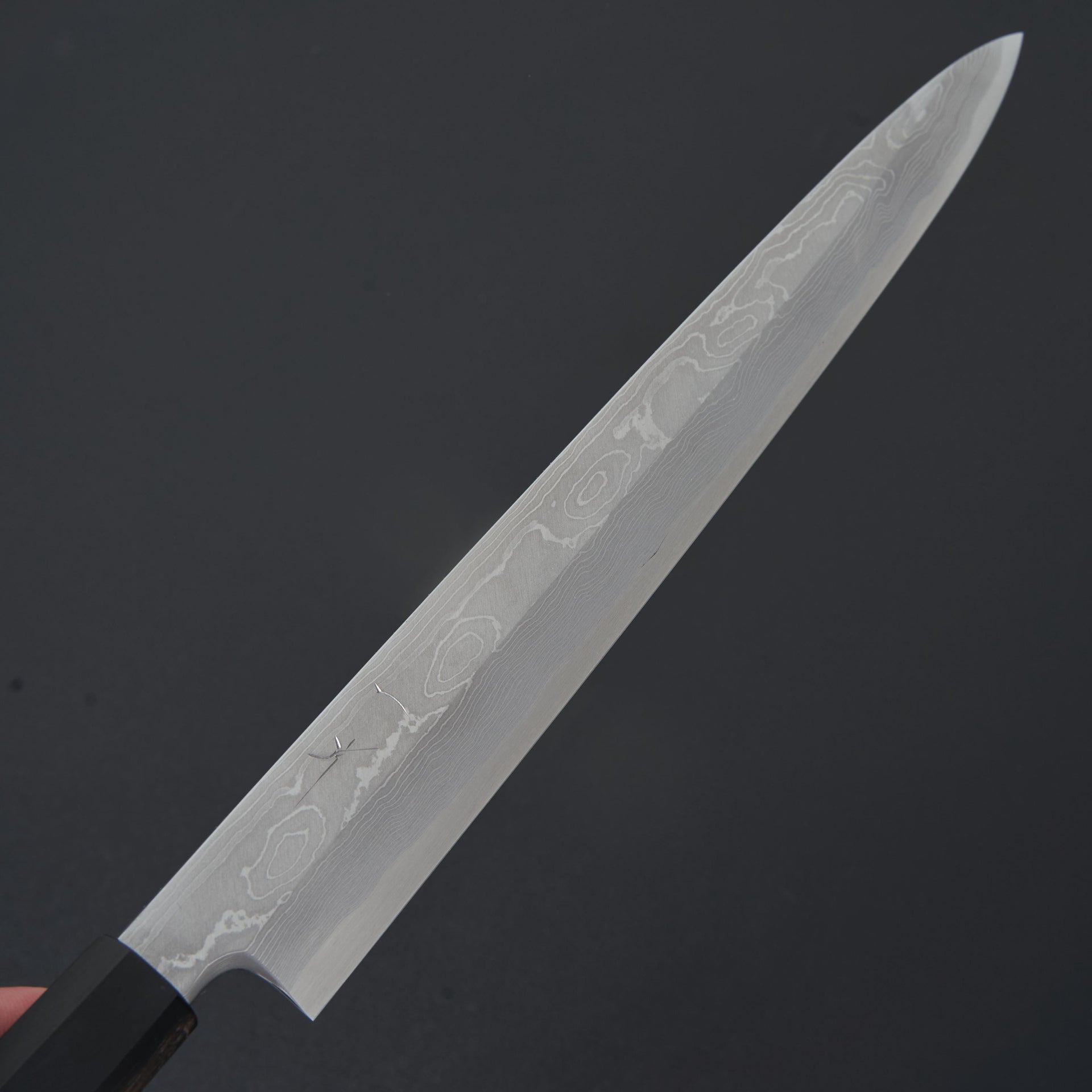 Hitohira Tanaka Manzo Blue #1 Damascus Yanagiba 300mm Ebony Handle (Saya)-Knife-Hitohira-Carbon Knife Co