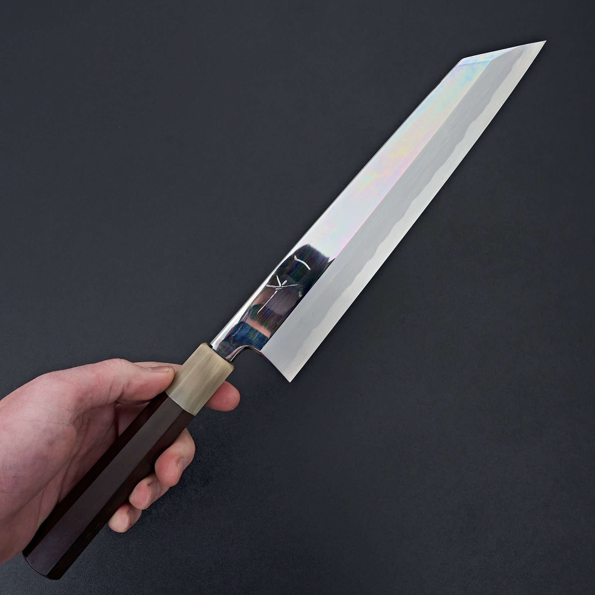 Hitohira Tanaka Mosuke Blue #1 Kiritsuke 240mm Ebony Handle (Mirror Polished/ Saya)-Knife-Hitohira-Carbon Knife Co