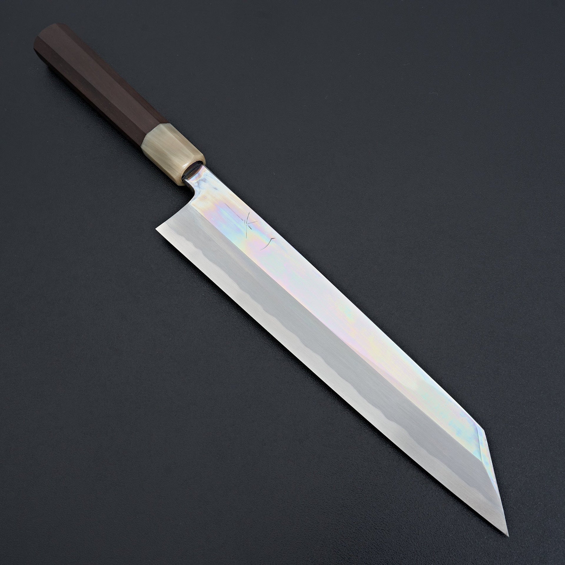 Hitohira Tanaka Mosuke Blue #1 Kiritsuke 240mm Ebony Handle (Mirror Polished/ Saya)-Knife-Hitohira-Carbon Knife Co