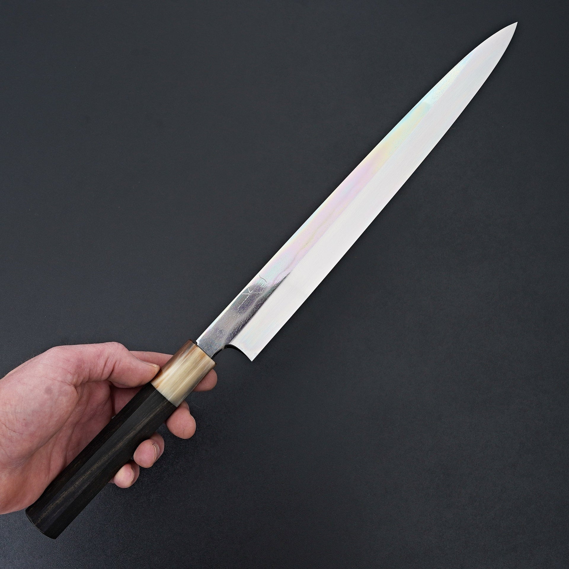 Hitohira Togashi Blue #1 Tanryumon Mizu Honyaki Yanagiba 300mm Taihei Ebony Handle (Saya)-Knife-Hitohira-Carbon Knife Co