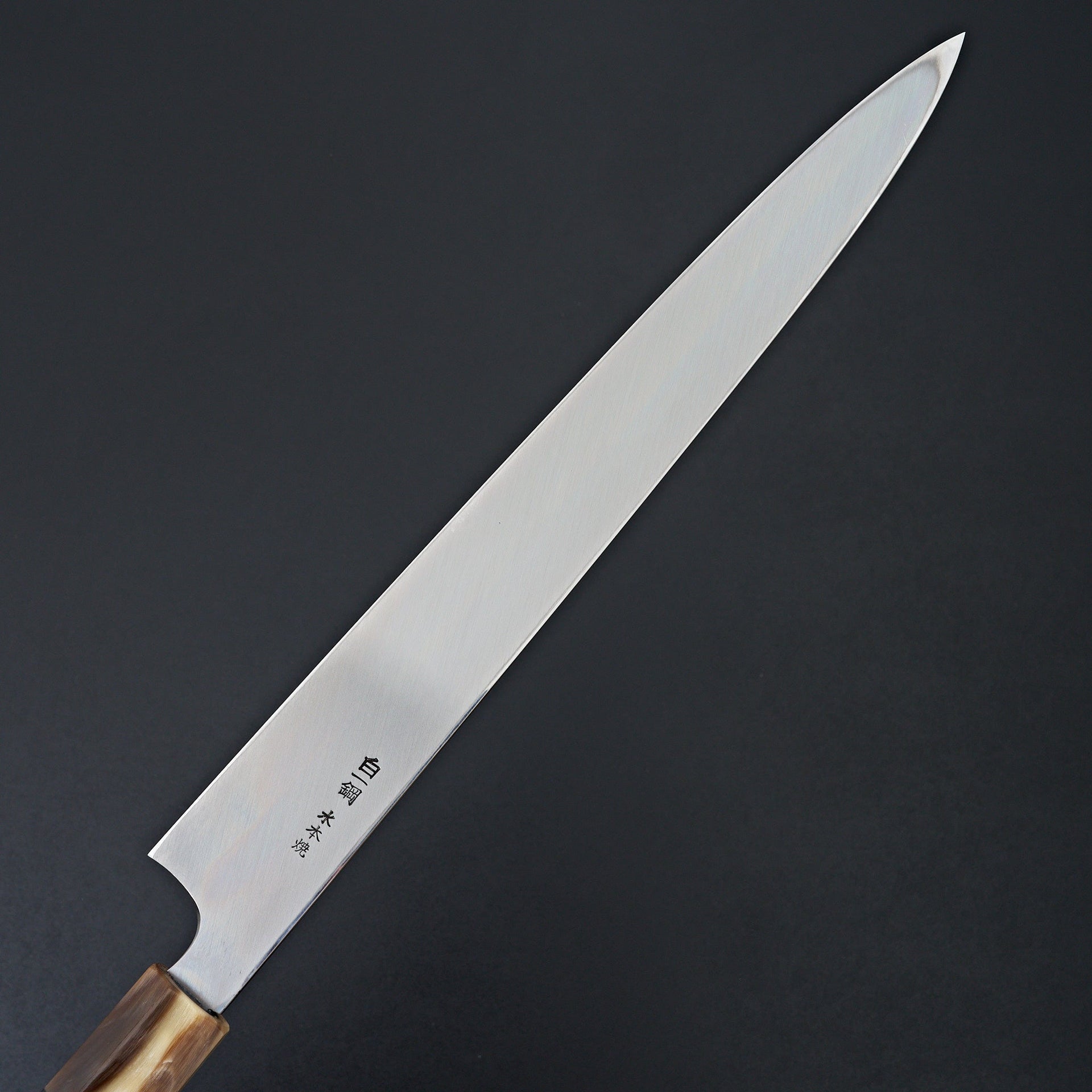 Hitohira Togashi White #1 Fuji Mizu Honyaki Yanagiba 300mm Taihei Ebony Handle (Saya)-Knife-Hitohira-Carbon Knife Co