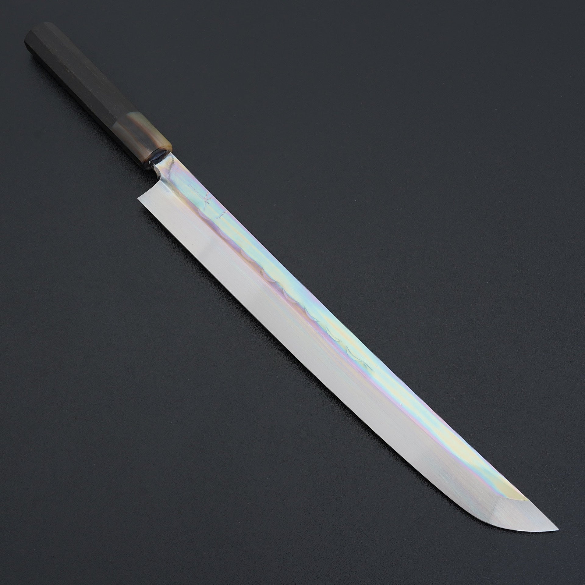 Hitohira Togashi White #1 Notaremon Mizu Honyaki Yanagi Sakimaru 300mm Taihei Ebony Handle (Saya)-Knife-Hitohira-Carbon Knife Co
