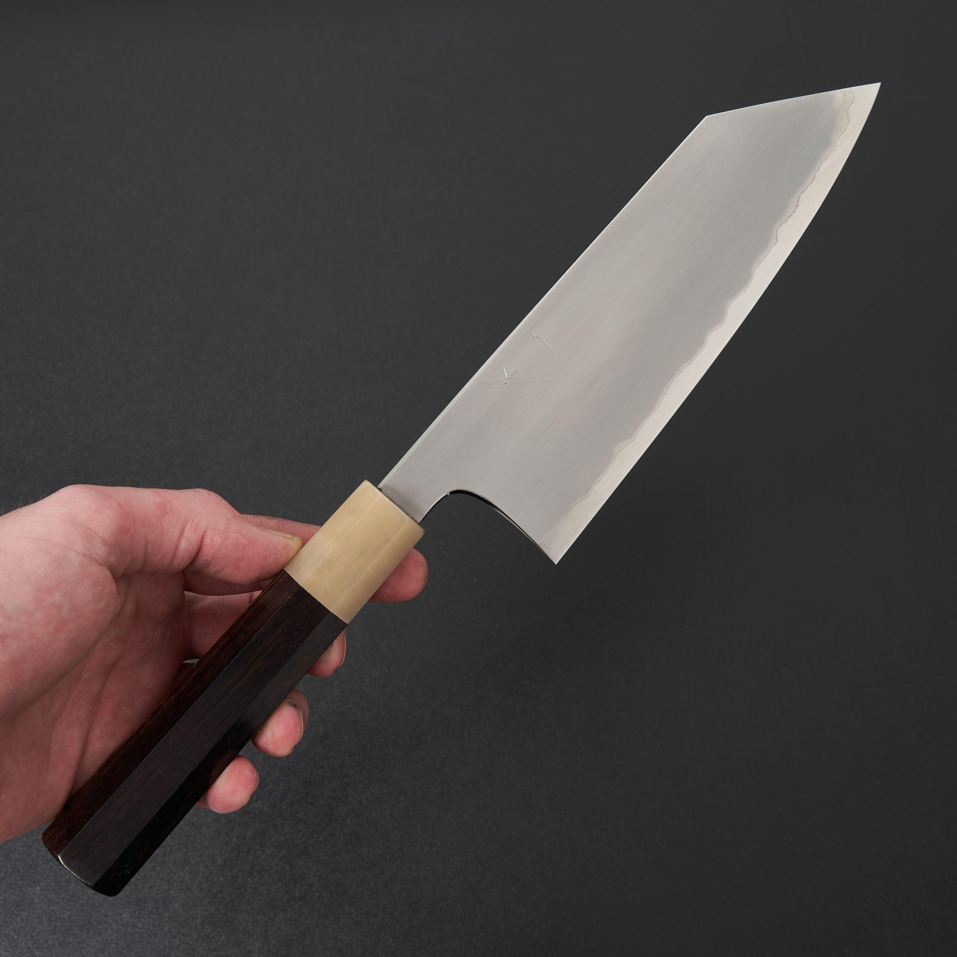 Hitohira Togashi White #1 Stainless Clad Kasumi Bunka 180mm Ebony Handle-Knife-Hitohira-Carbon Knife Co