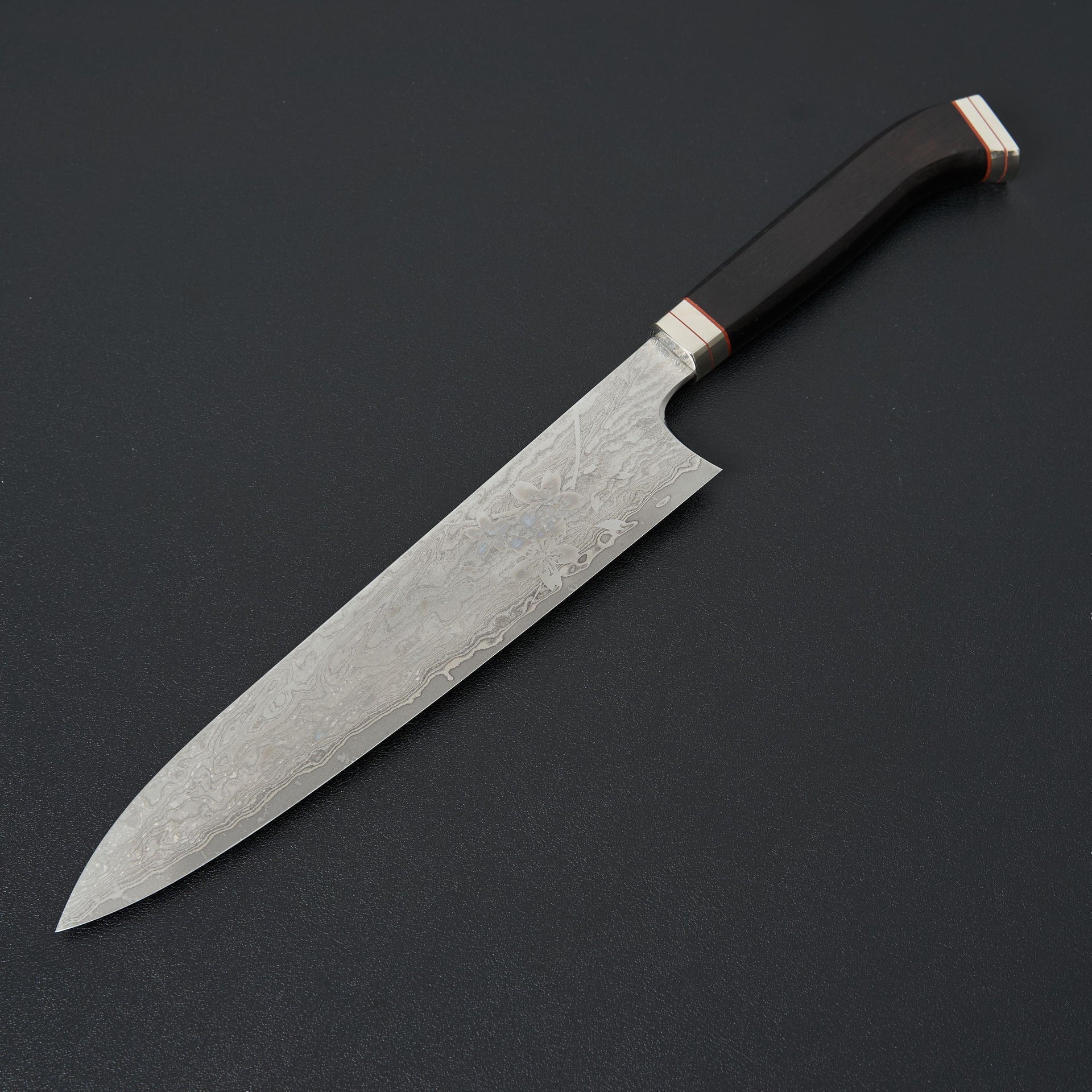 Hitohira Uki Sakura Damascus Gyuto 240mm Ebony Handle (Fusion Handle)-Knife-Hitohira-Carbon Knife Co